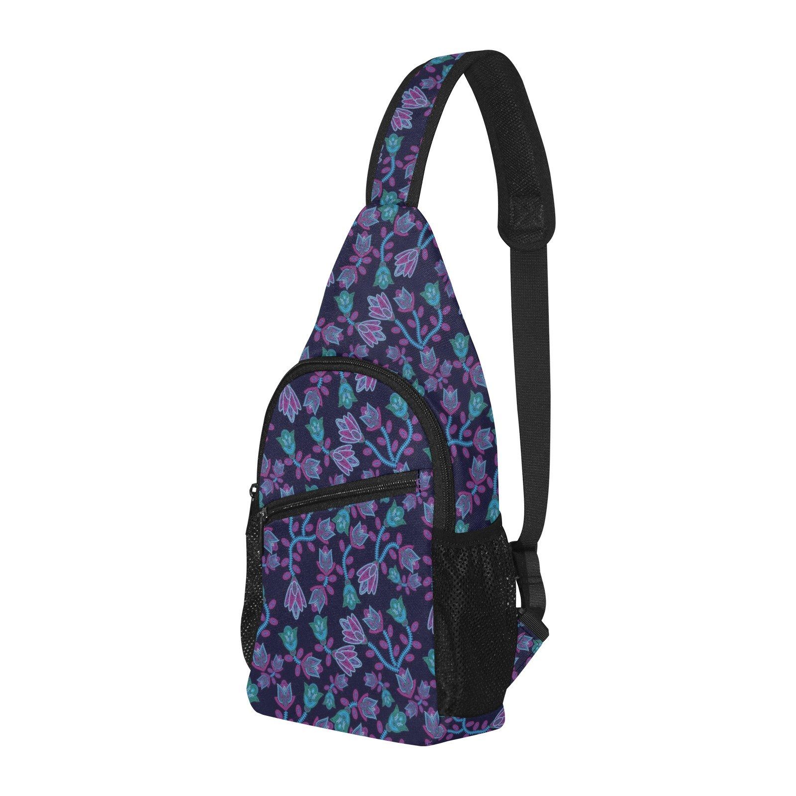 Beaded Blue Nouveau All Over Print Chest Bag (Model 1719) All Over Print Chest Bag (1719) e-joyer