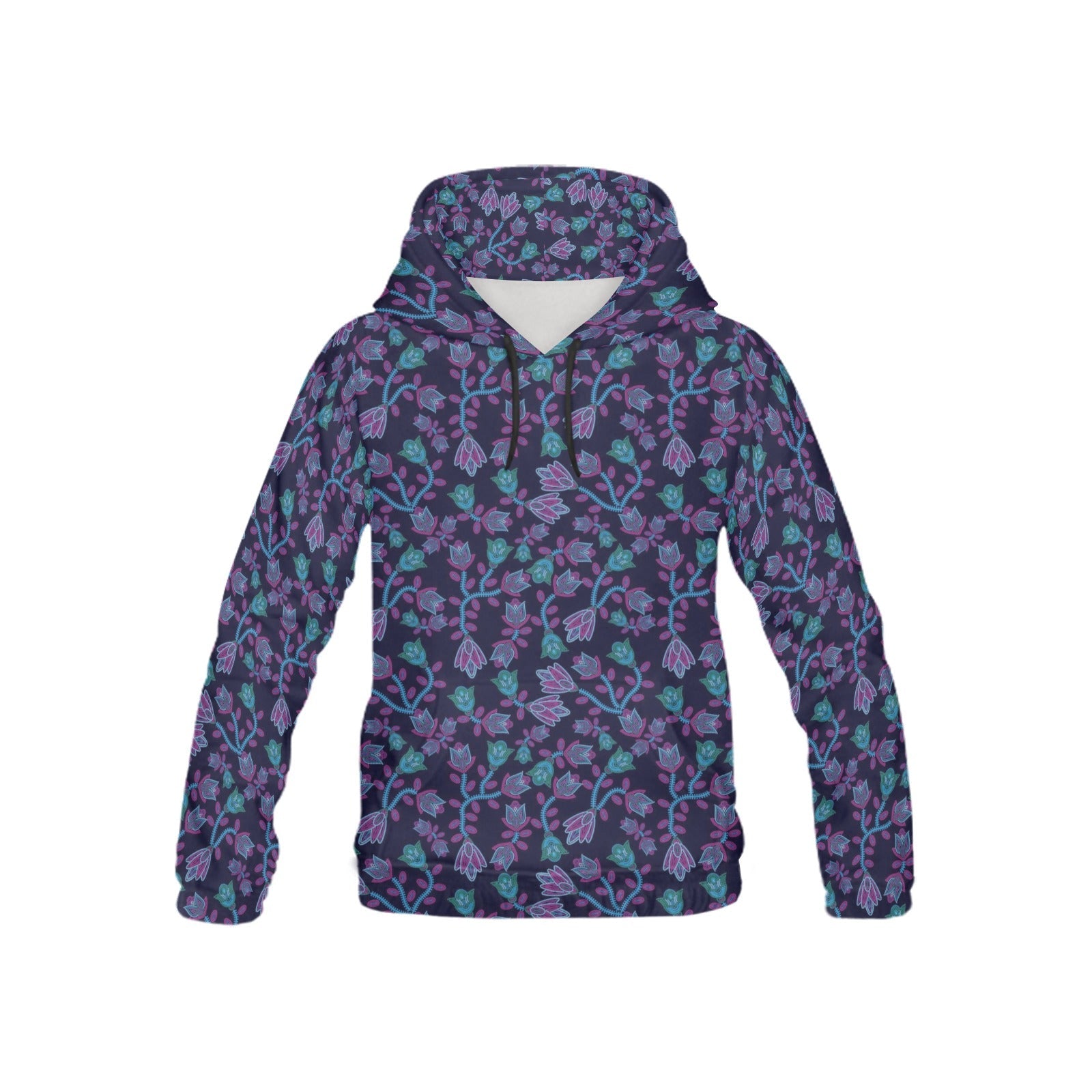 Beaded Blue Nouveau All Over Print Hoodie for Kid (USA Size) (Model H13) All Over Print Hoodie for Kid (H13) e-joyer