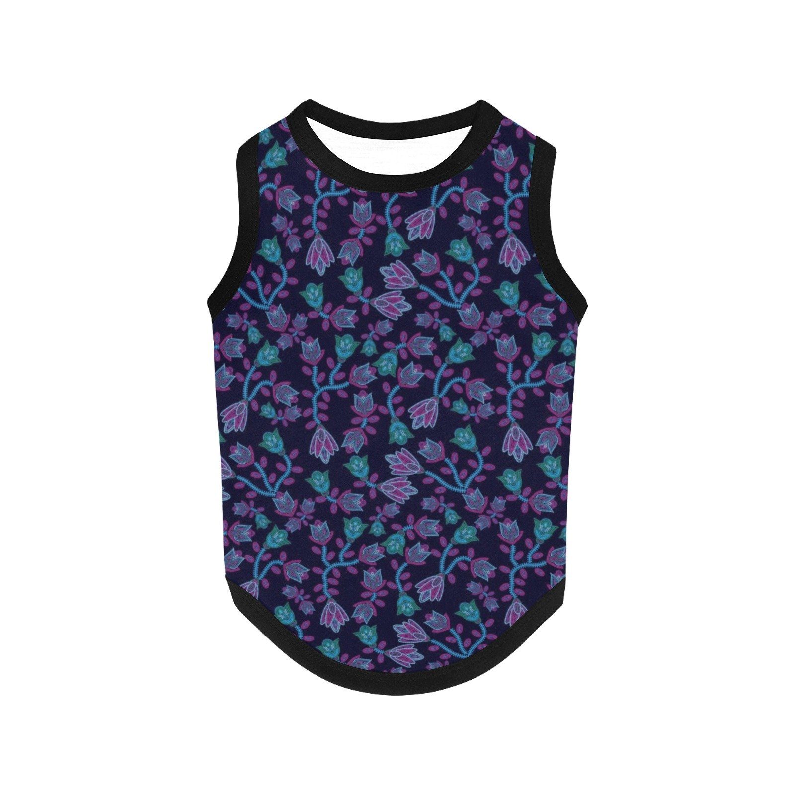 Beaded Blue Nouveau All Over Print Pet Tank Top Pet Tank Top e-joyer