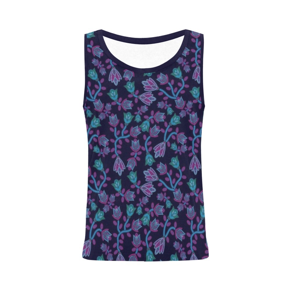Beaded Blue Nouveau All Over Print Tank Top for Women (Model T43) All Over Print Tank Top for Women (T43) e-joyer