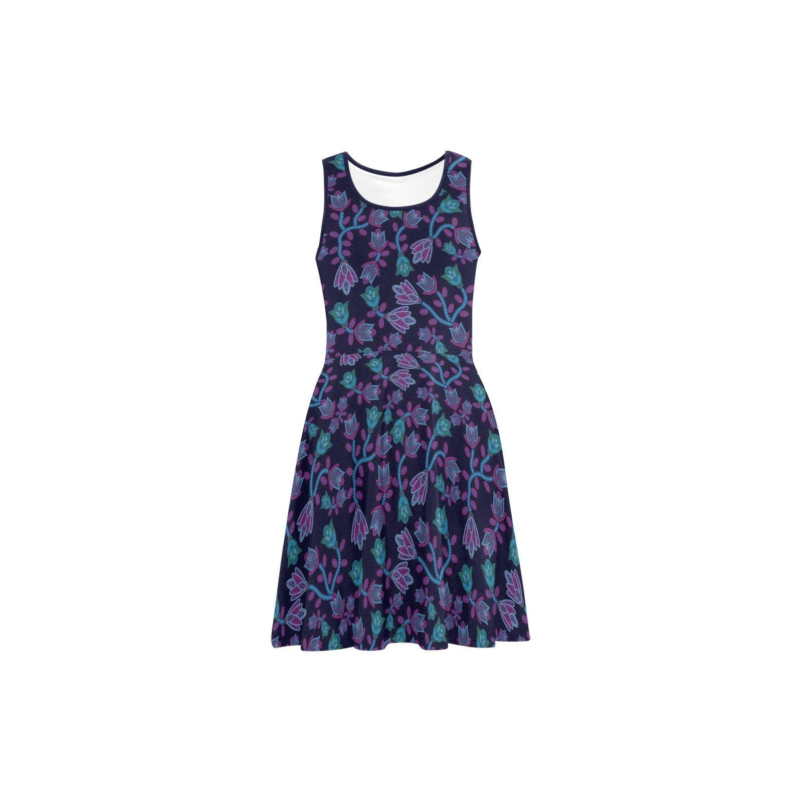 Beaded Blue Nouveau Atalanta Sundress (Model D04) Atalanta Sundress (D04) e-joyer