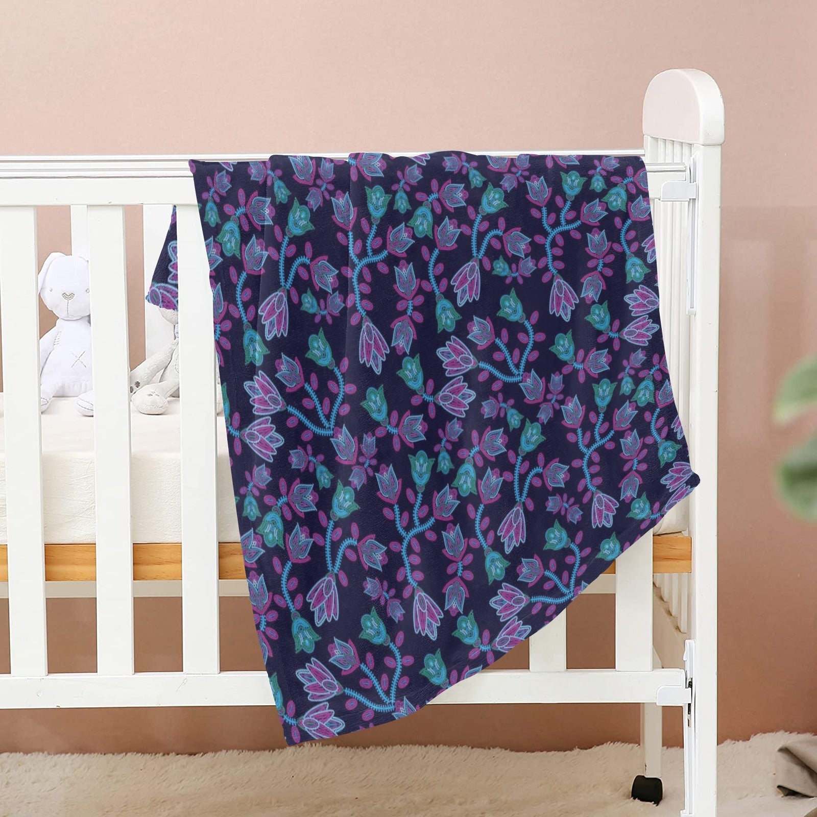 Beaded Blue Nouveau Baby Blanket 30"x40" Baby Blanket 30"x40" e-joyer