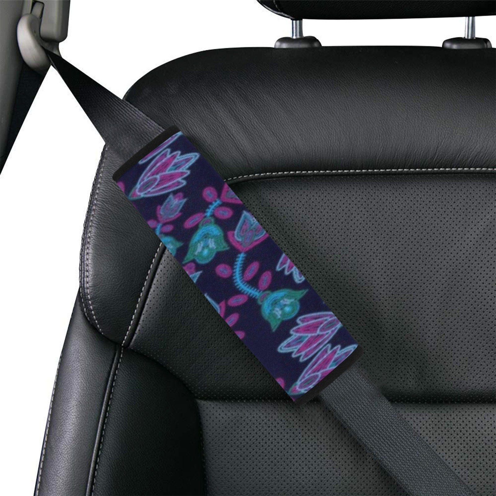 Beaded Blue Nouveau Car Seat Belt Cover 7''x12.6'' (Pack of 2) Car Seat Belt Cover 7x12.6 (Pack of 2) e-joyer