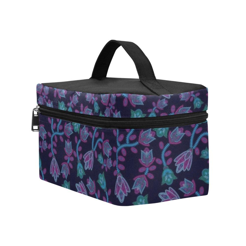 Beaded Blue Nouveau Cosmetic Bag/Large (Model 1658) bag e-joyer