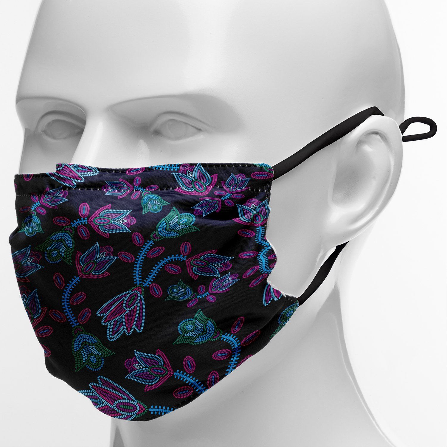 Beaded Blue Nouveau Face Cover Herman