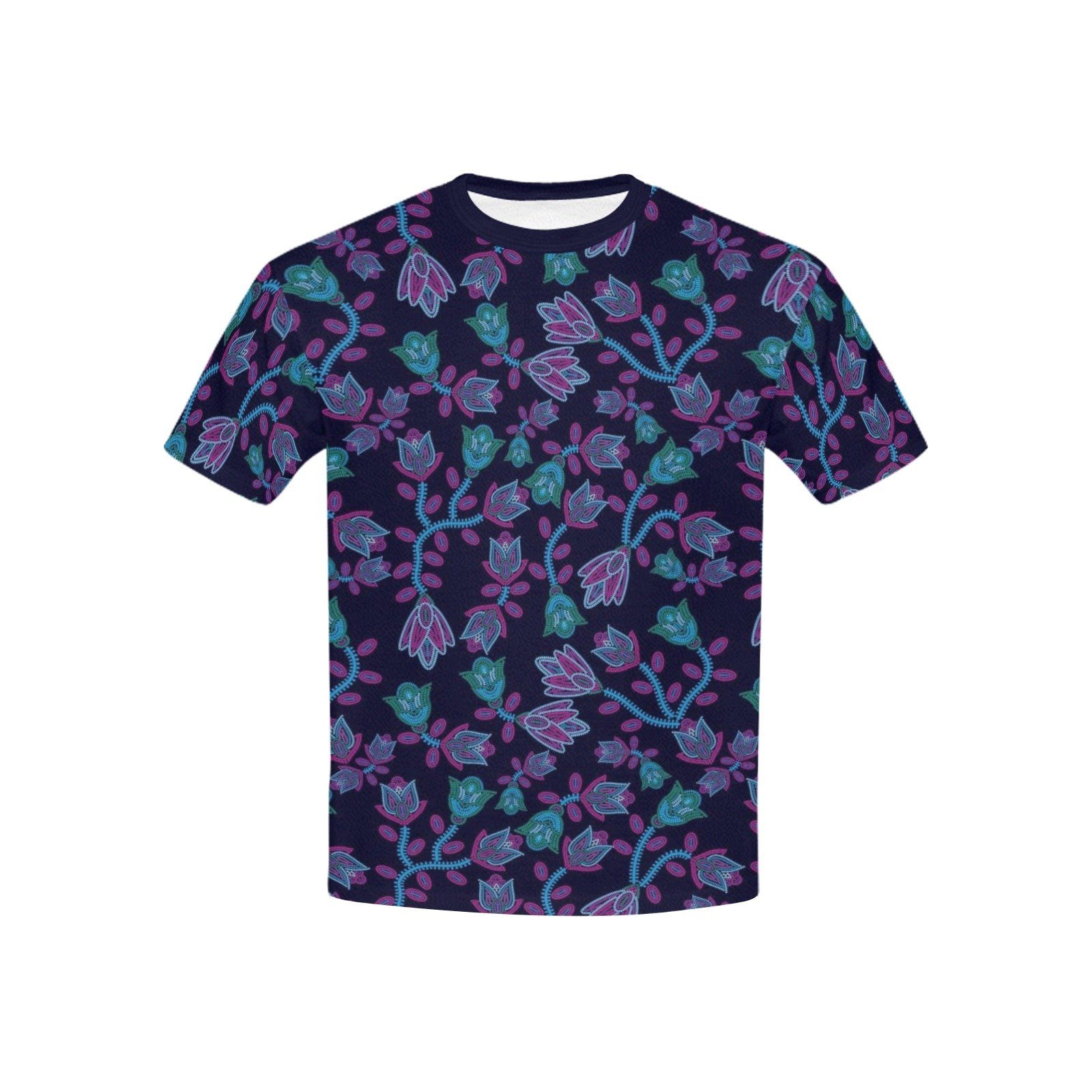 Beaded Blue Nouveau Kids' All Over Print T-shirt (USA Size) (Model T40) All Over Print T-shirt for Kid (T40) e-joyer