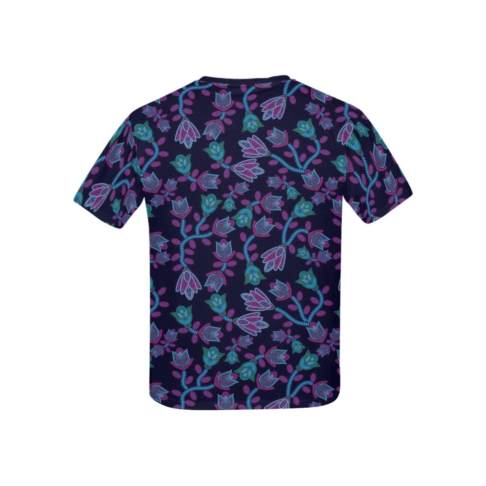Beaded Blue Nouveau Kids' All Over Print T-shirt (USA Size) (Model T40) All Over Print T-shirt for Kid (T40) e-joyer