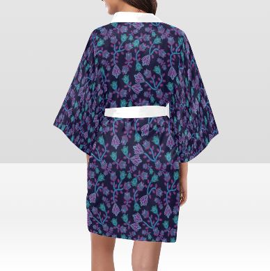 Beaded Blue Nouveau Kimono Robe Artsadd