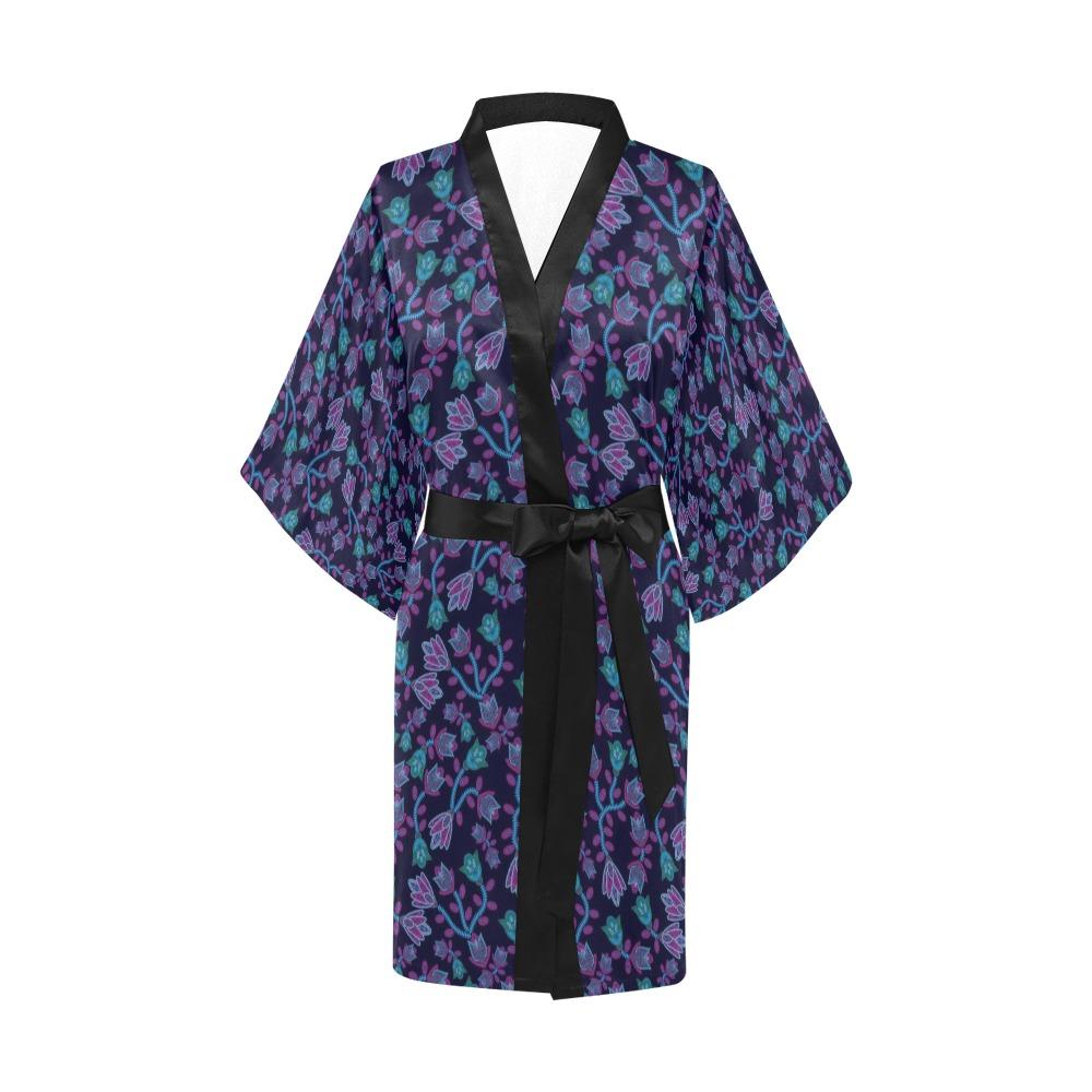 Beaded Blue Nouveau Kimono Robe Artsadd