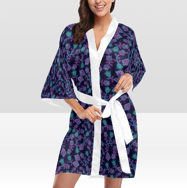 Beaded Blue Nouveau Kimono Robe Artsadd