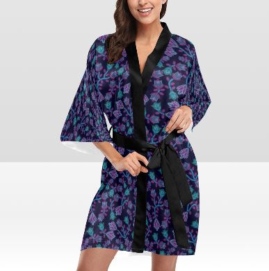 Beaded Blue Nouveau Kimono Robe Artsadd