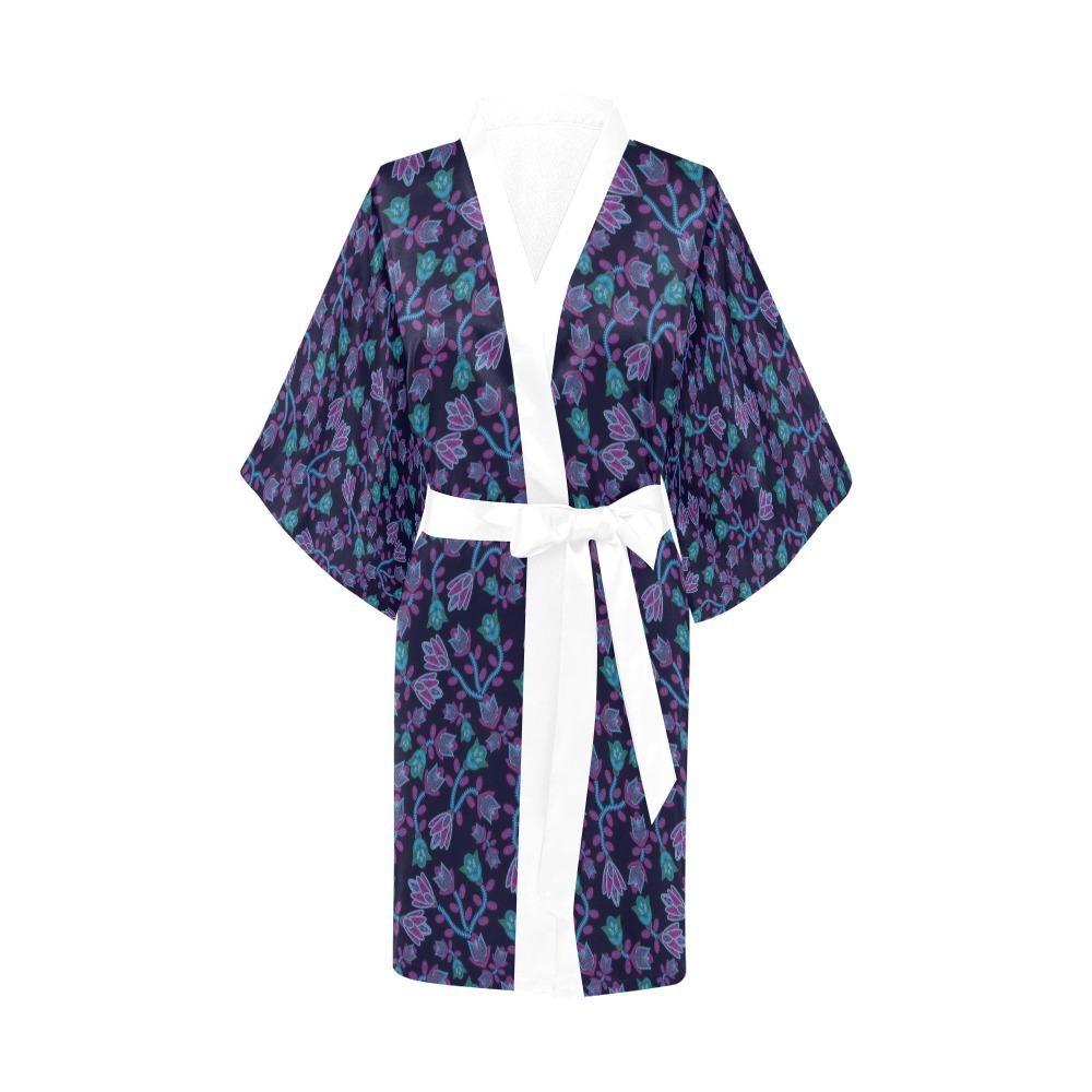 Beaded Blue Nouveau Kimono Robe Artsadd
