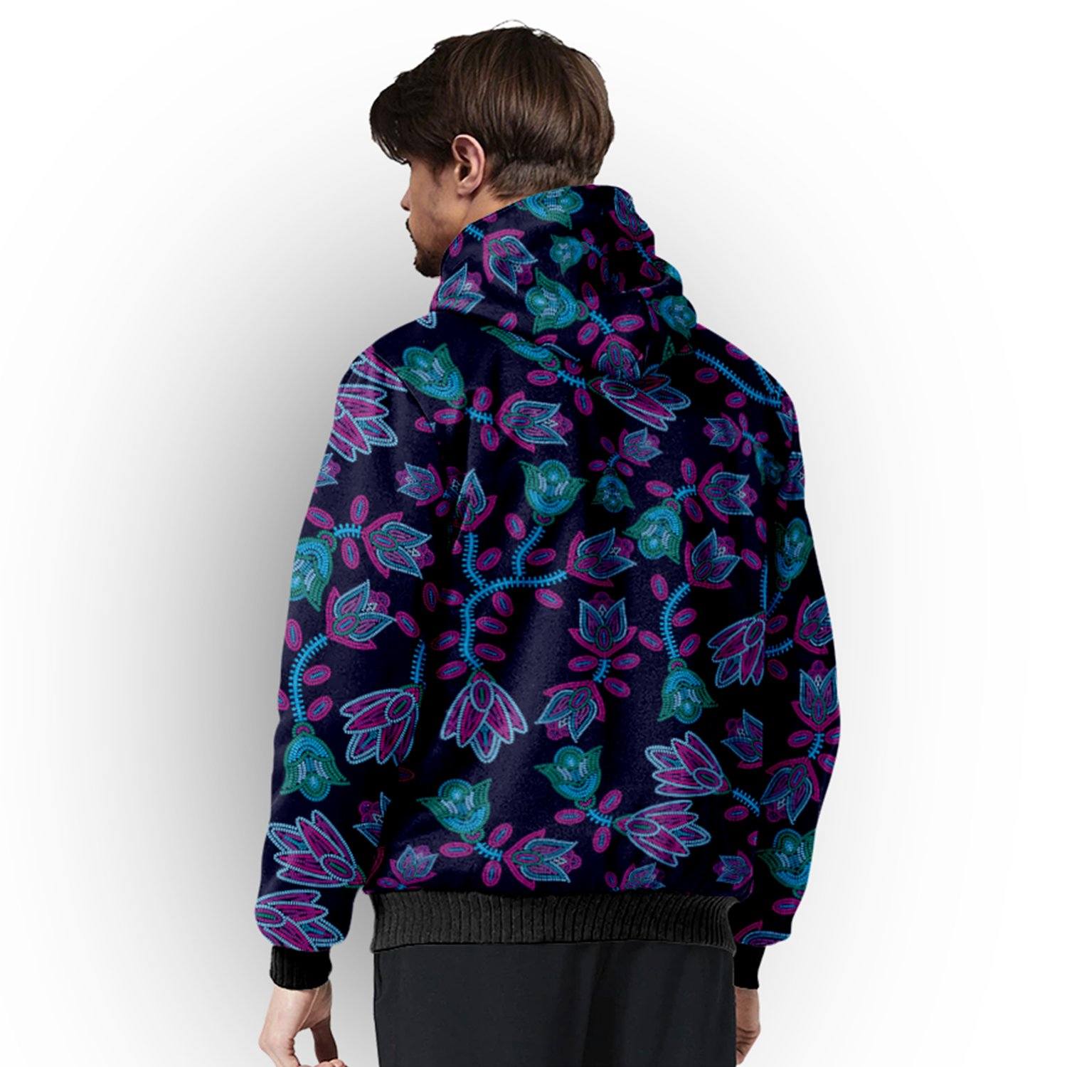 Beaded Blue Nouveau Sherpa Hoodie hoodie Herman