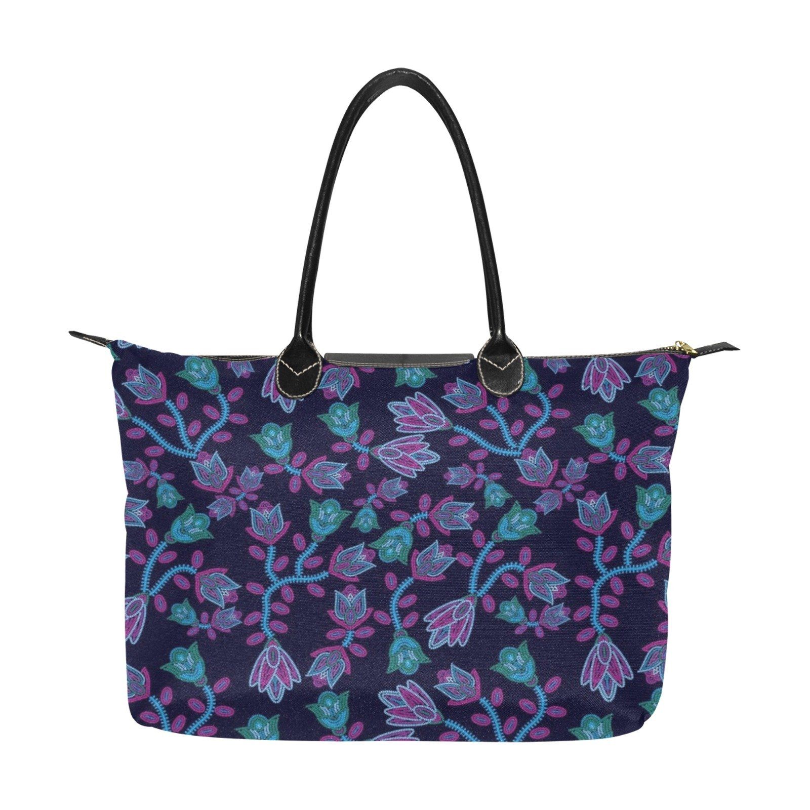 Beaded Blue Nouveau Single-Shoulder Lady Handbag (Model 1714) bag e-joyer