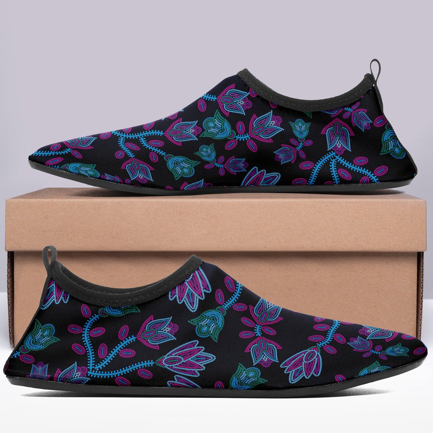 Beaded Blue Nouveau Sockamoccs Slip On Shoes Herman