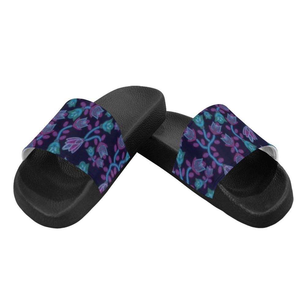 Beaded Blue Nouveau Women's Slide Sandals (Model 057) Women's Slide Sandals (057) e-joyer