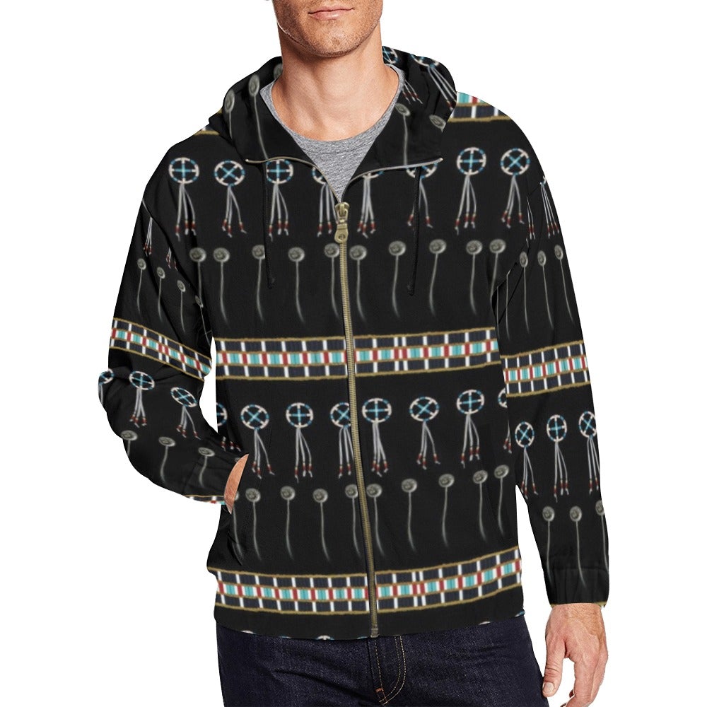 Beaded Bracelet All Over Print Full Zip Hoodie for Men (Model H14) hoodie e-joyer