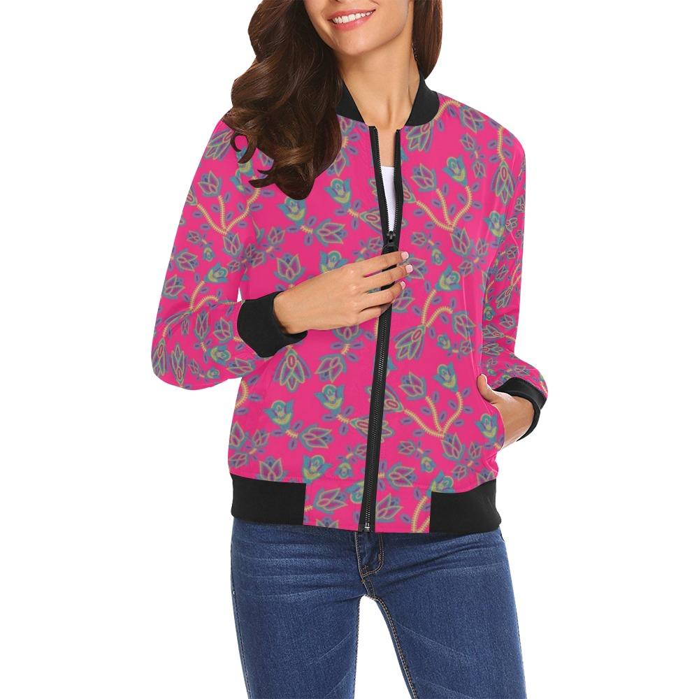Beaded Lemonade All Over Print Bomber Jacket for Women (Model H19) Jacket e-joyer