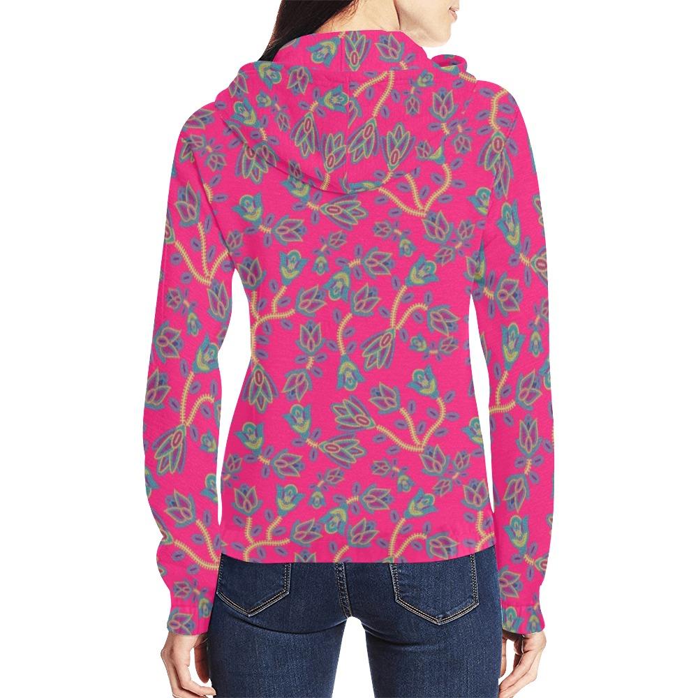 Beaded Lemonade All Over Print Full Zip Hoodie for Women (Model H14) All Over Print Full Zip Hoodie for Women (H14) e-joyer