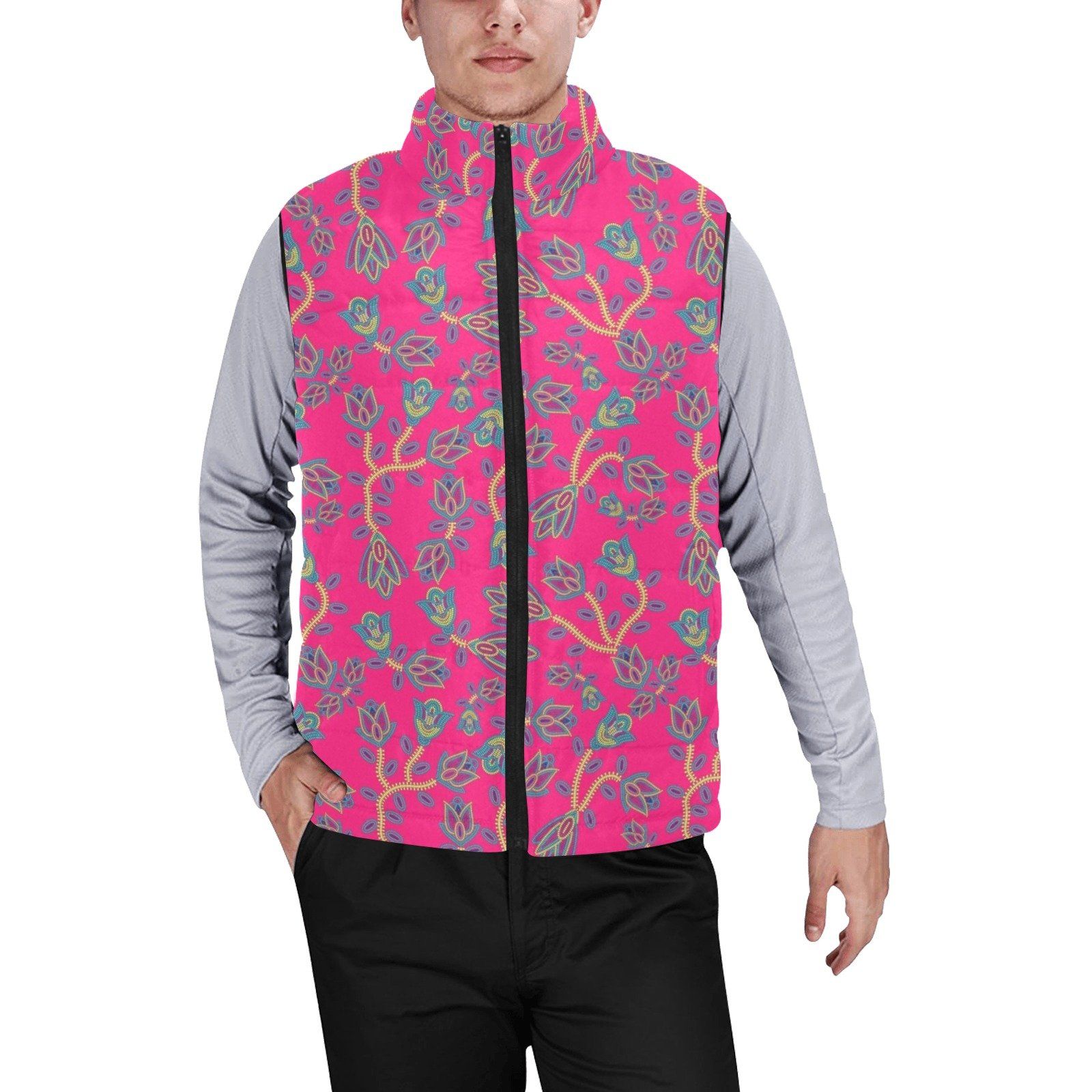 Beaded Lemonade Men's Padded Vest Jacket (Model H44) Men's Padded Vest Jacket (H44) e-joyer
