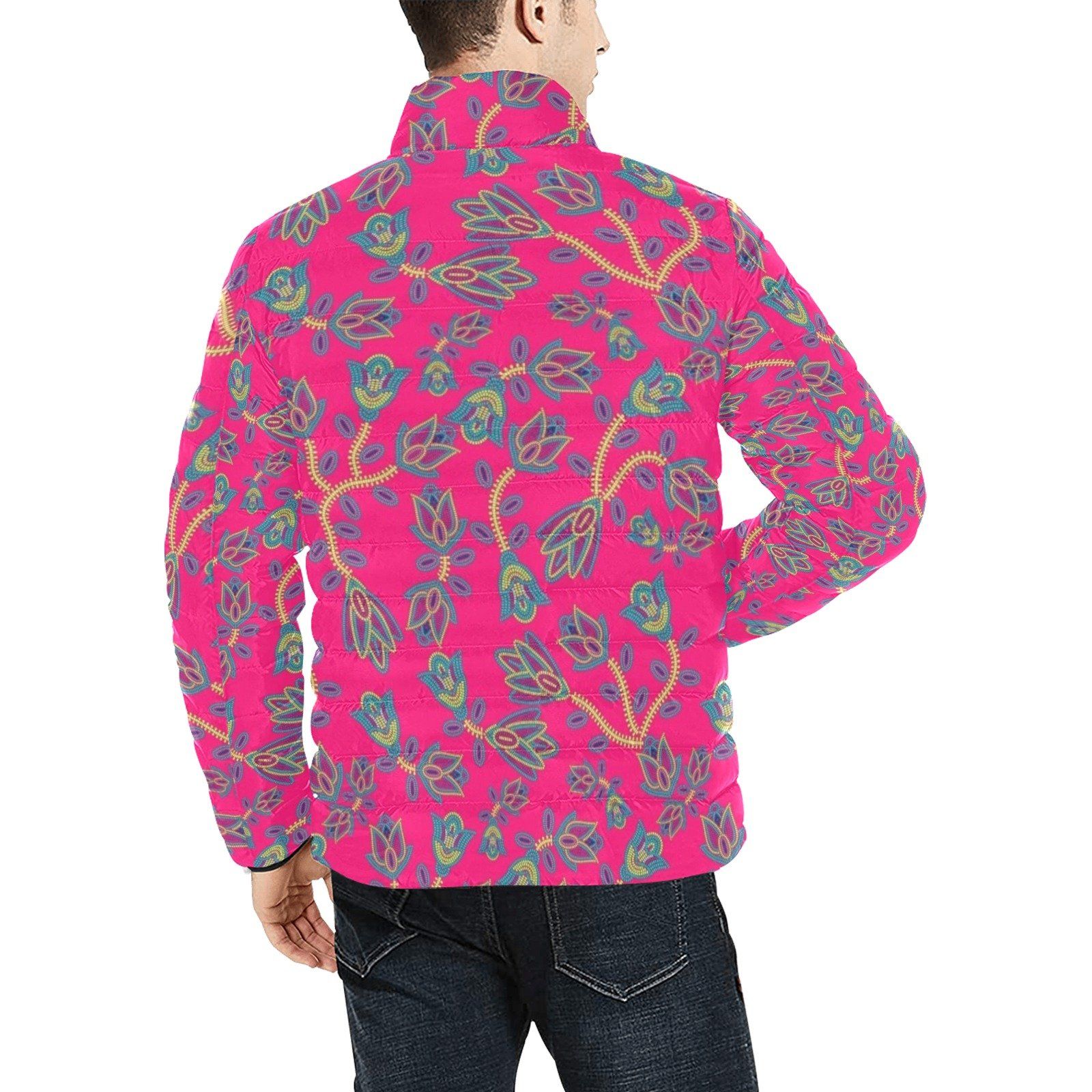 Beaded Lemonade Men's Stand Collar Padded Jacket (Model H41) Men's Stand Collar Padded Jacket (H41) e-joyer