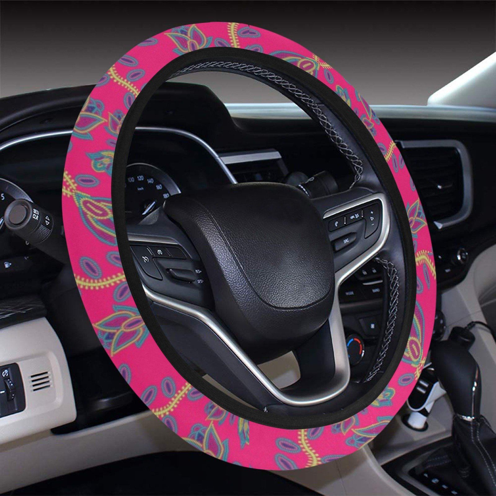 Beaded Lemonade Steering Wheel Cover with Elastic Edge Steering Wheel Cover with Elastic Edge e-joyer