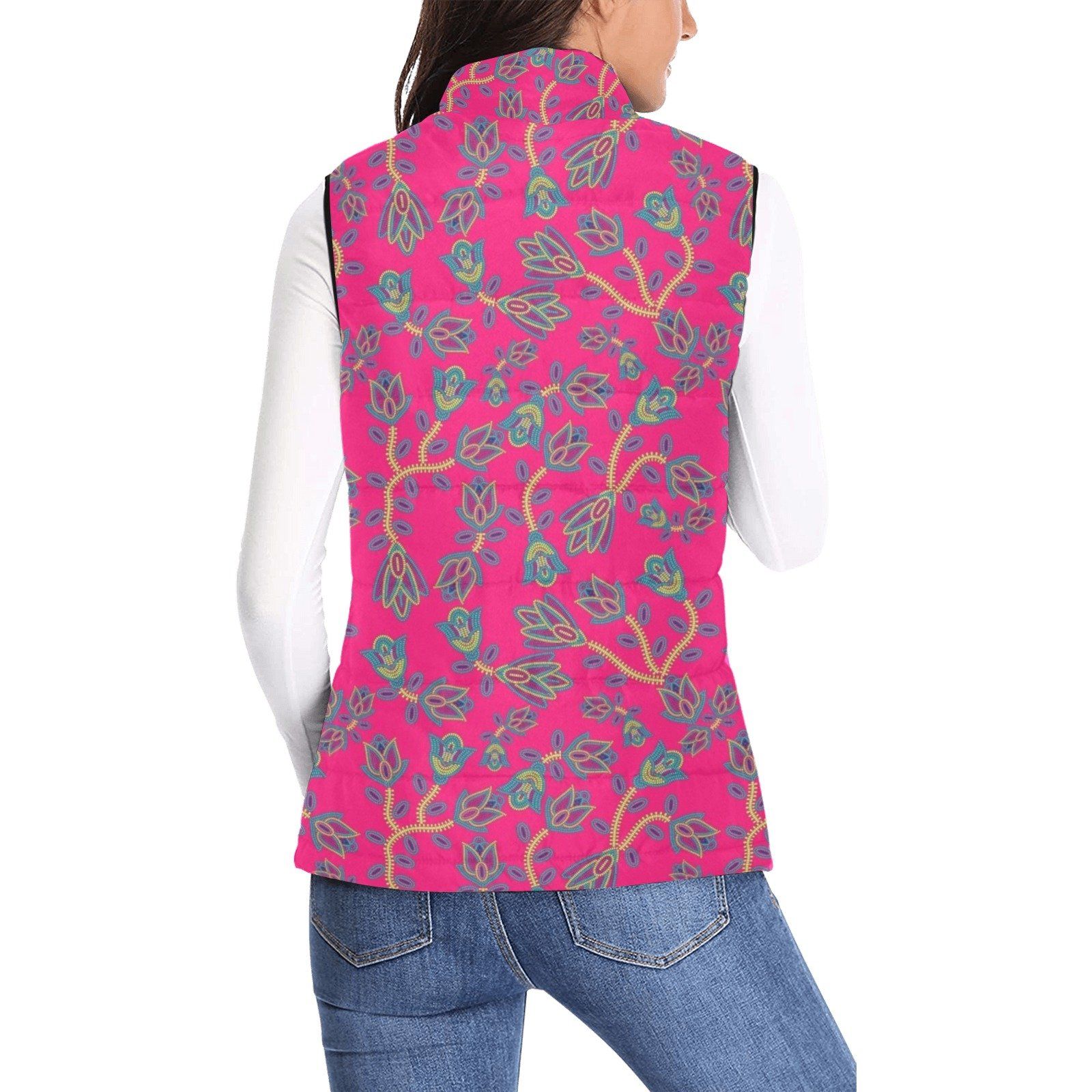 Beaded Lemonade Women's Padded Vest Jacket (Model H44) Women's Padded Vest Jacket (H44) e-joyer