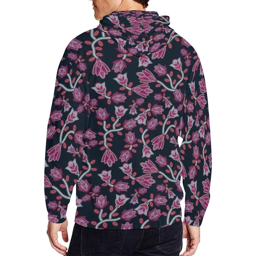 Beaded Pink All Over Print Full Zip Hoodie for Men (Model H14) All Over Print Full Zip Hoodie for Men (H14) e-joyer