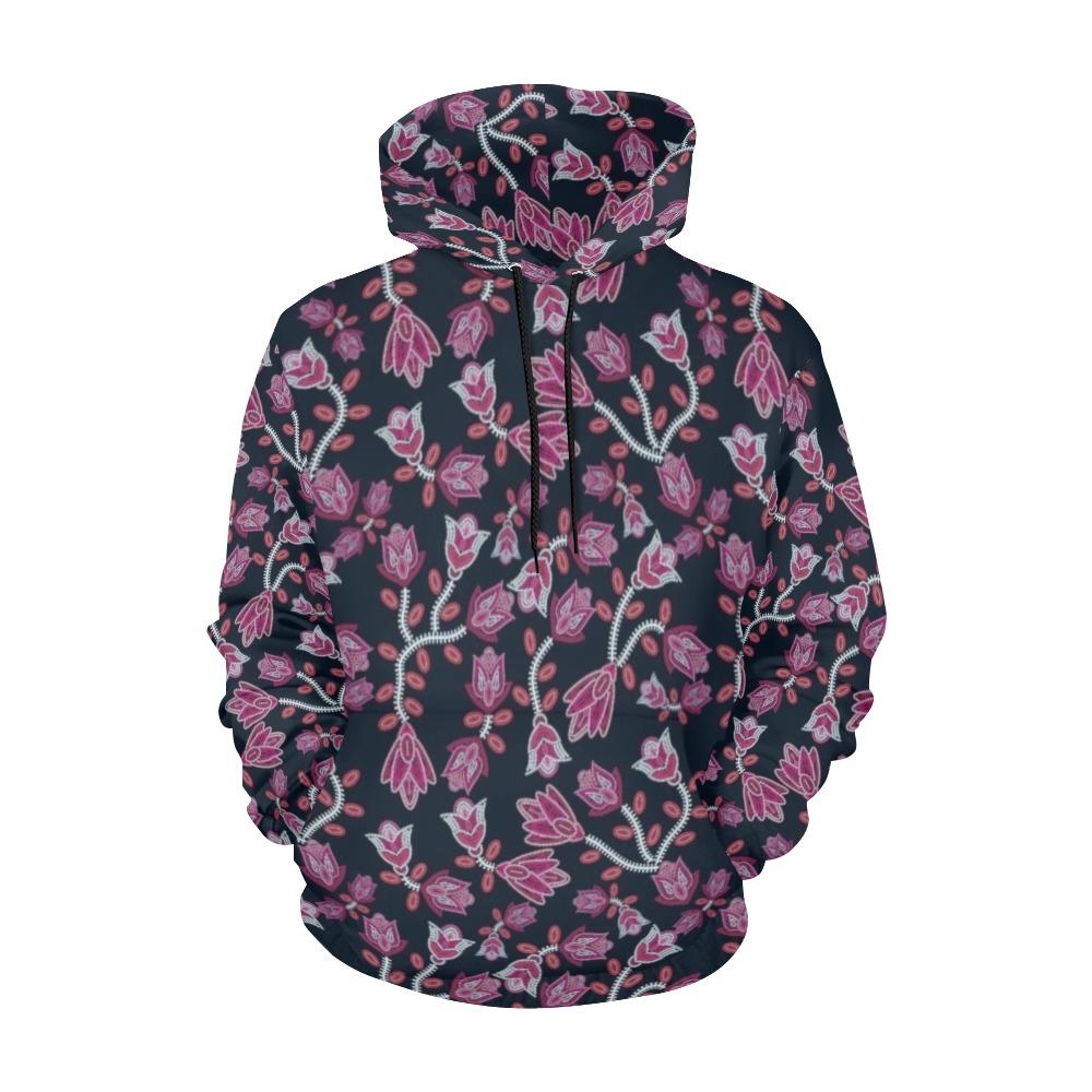 Beaded Pink All Over Print Hoodie for Women (USA Size) (Model H13) All Over Print Hoodie for Women (H13) e-joyer