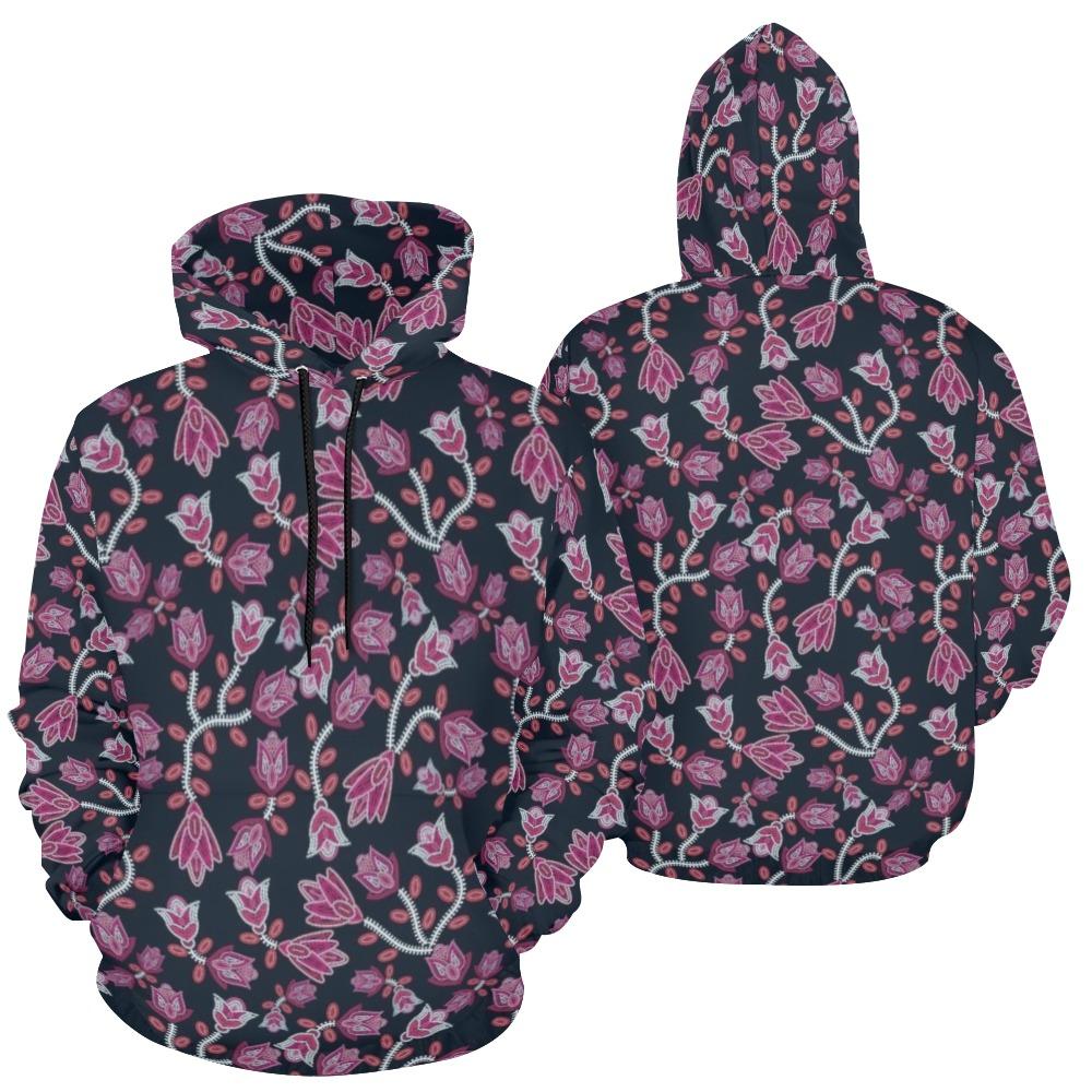 Beaded Pink All Over Print Hoodie for Women (USA Size) (Model H13) All Over Print Hoodie for Women (H13) e-joyer