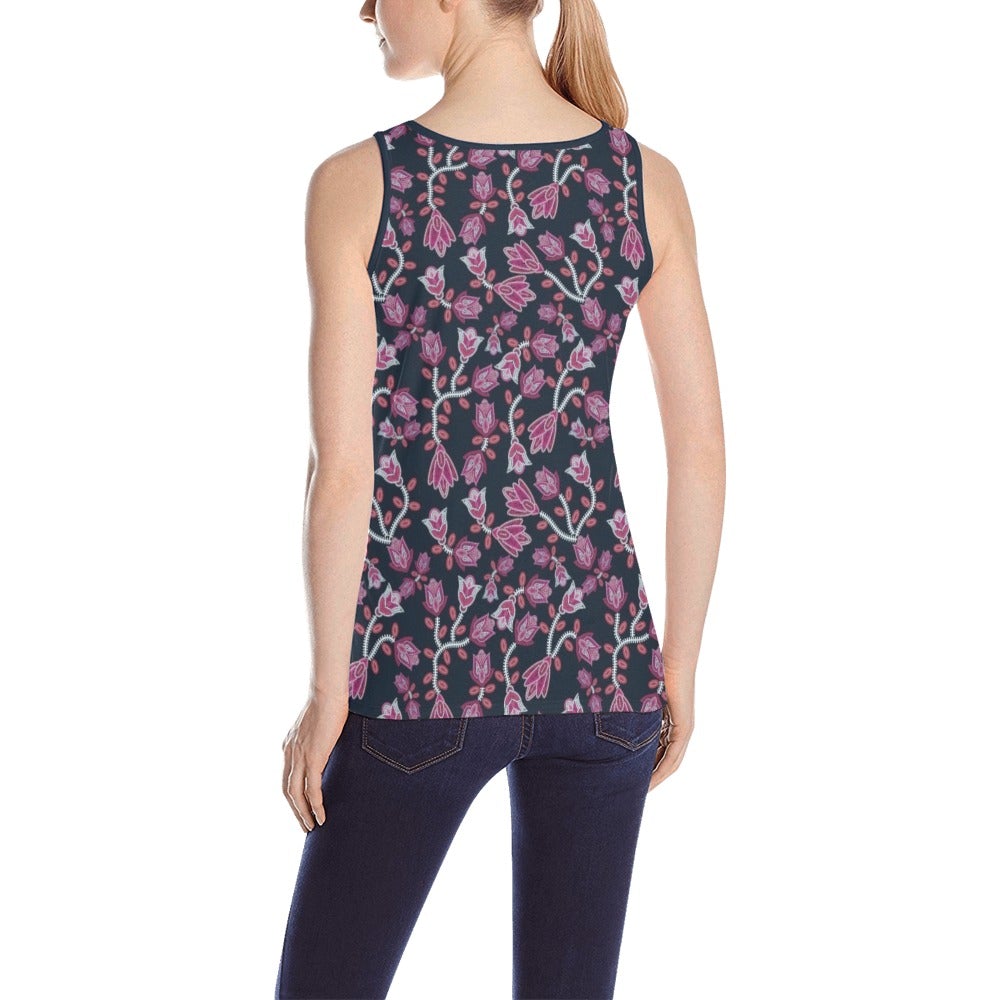 Beaded Pink All Over Print Tank Top for Women (Model T43) All Over Print Tank Top for Women (T43) e-joyer