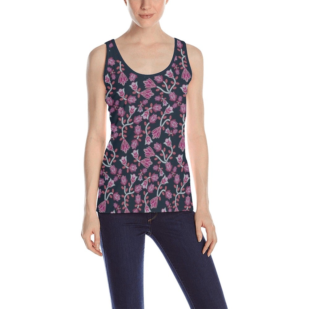 Beaded Pink All Over Print Tank Top for Women (Model T43) All Over Print Tank Top for Women (T43) e-joyer