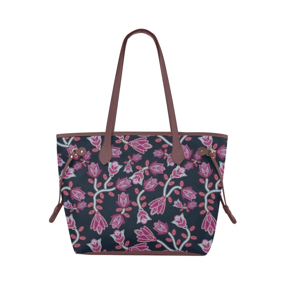 Beaded Pink Clover Canvas Tote Bag (Model 1661) Clover Canvas Tote Bag (1661) e-joyer