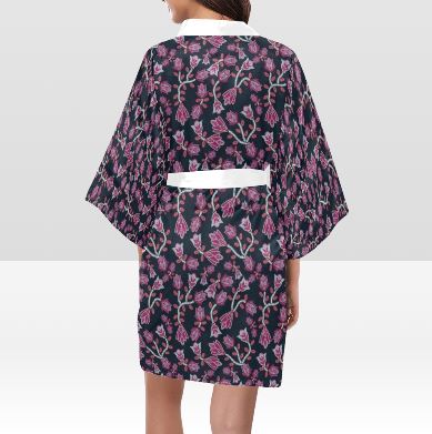 Beaded Pink Kimono Robe Artsadd