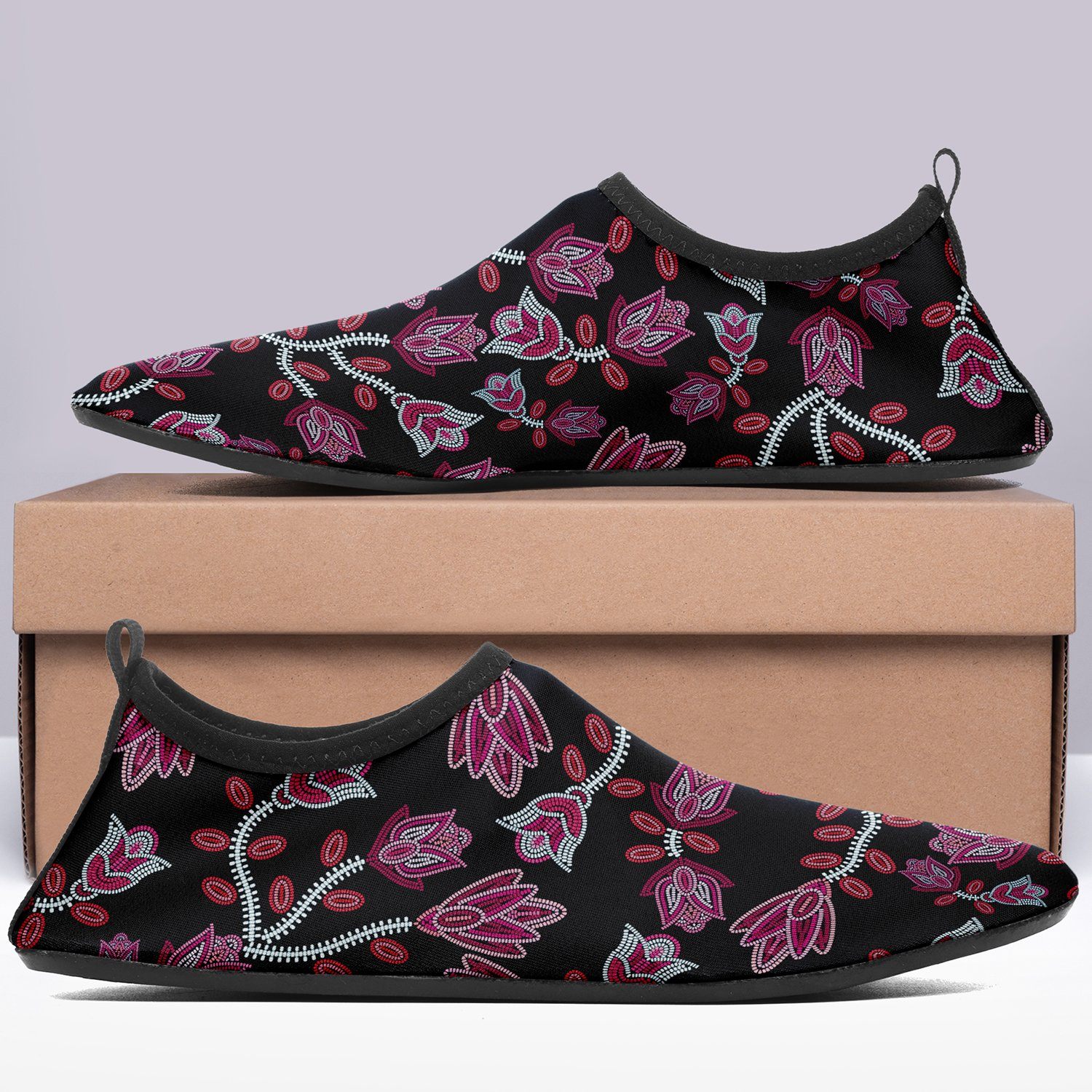 Beaded Pink Sockamoccs Slip On Shoes Herman