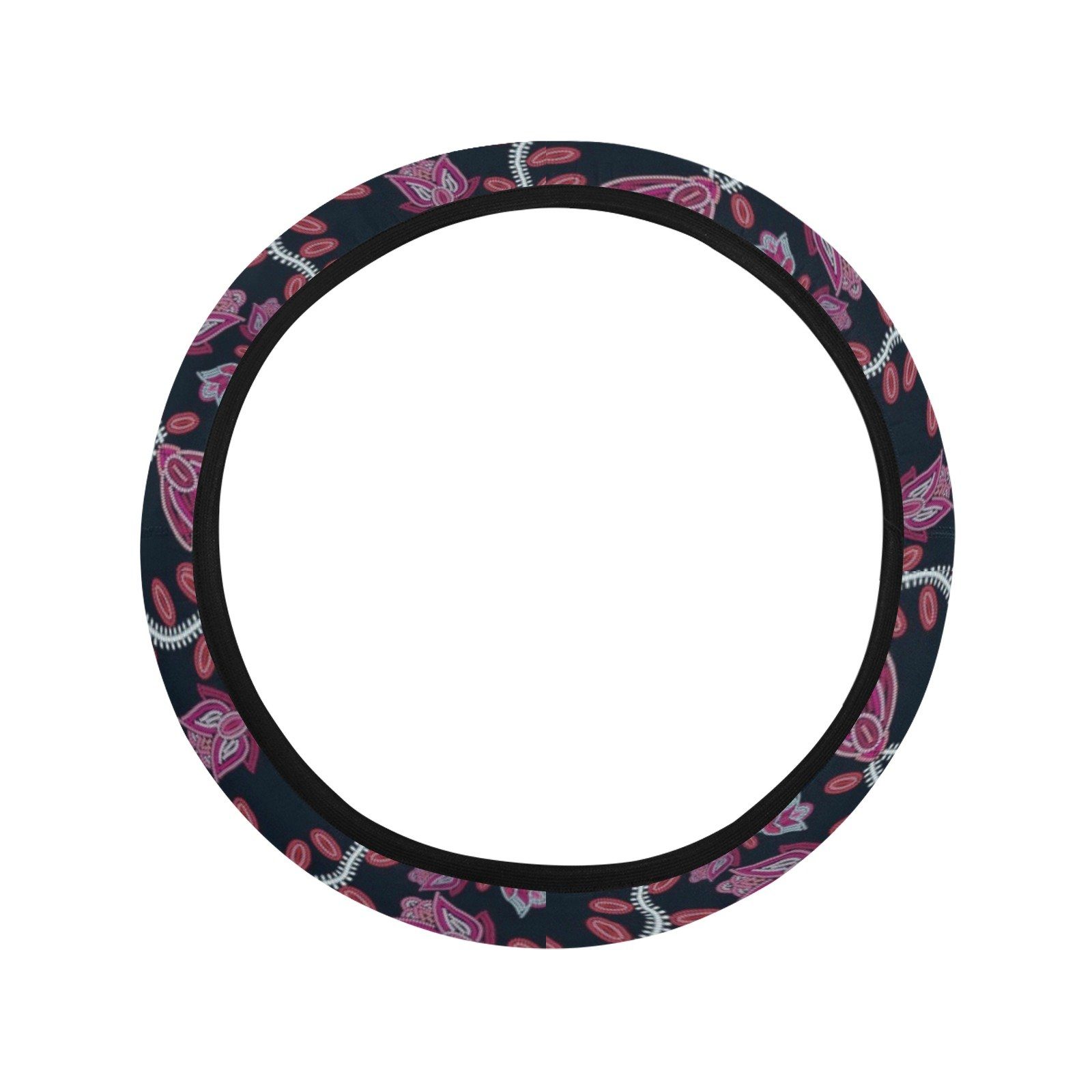 Beaded Pink Steering Wheel Cover with Elastic Edge Steering Wheel Cover with Elastic Edge e-joyer