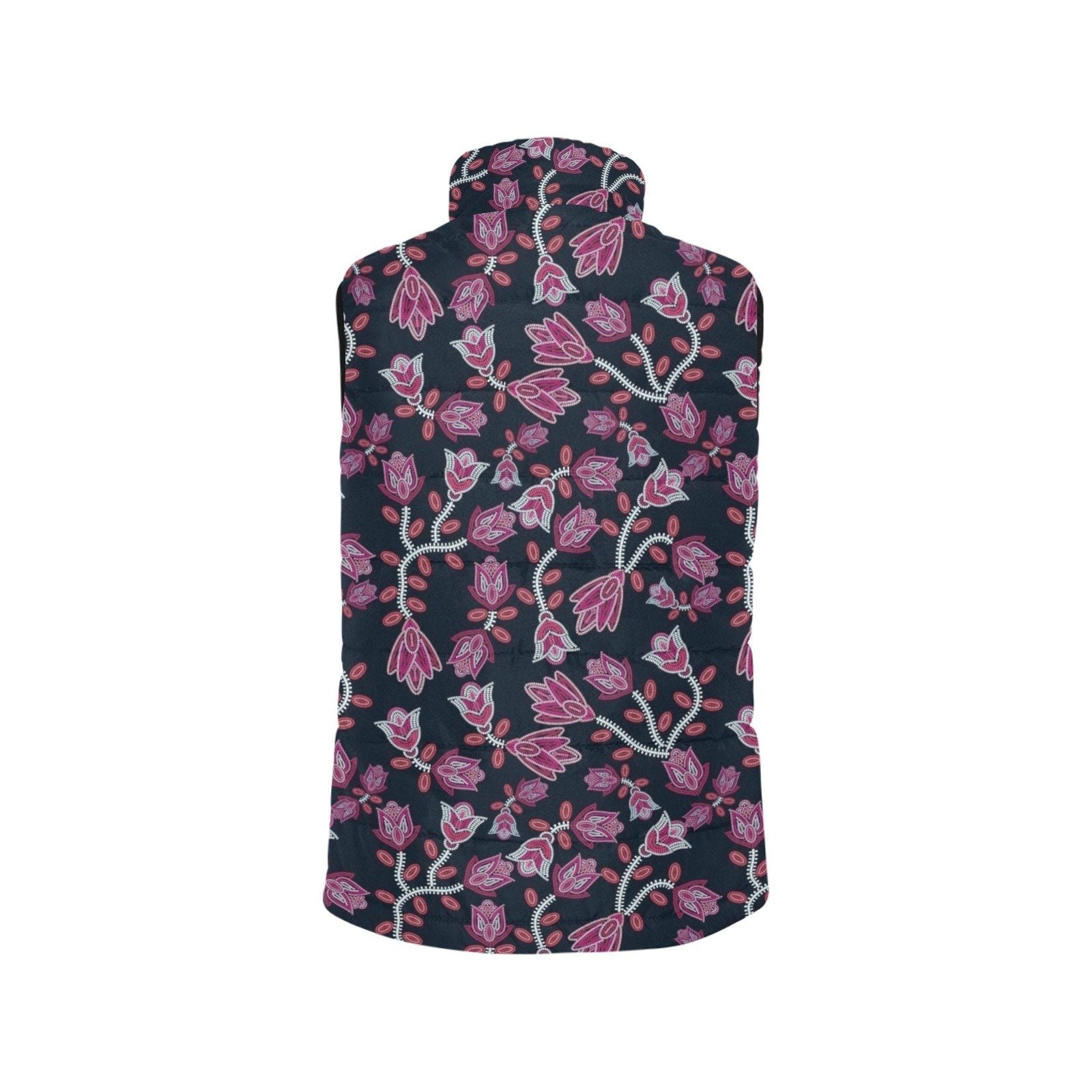 Beaded Pink Women's Padded Vest Jacket (Model H44) Women's Padded Vest Jacket (H44) e-joyer