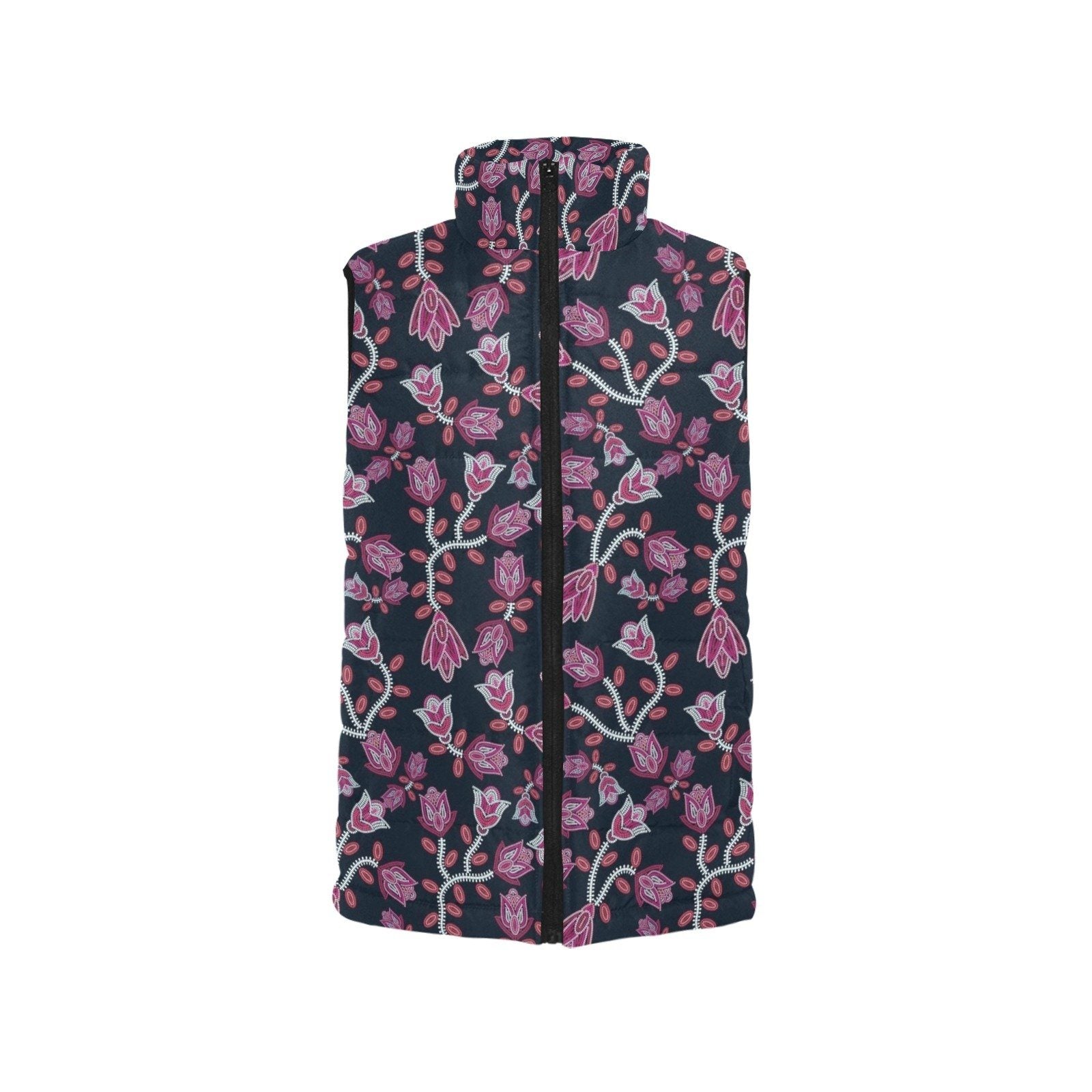 Beaded Pink Women's Padded Vest Jacket (Model H44) Women's Padded Vest Jacket (H44) e-joyer