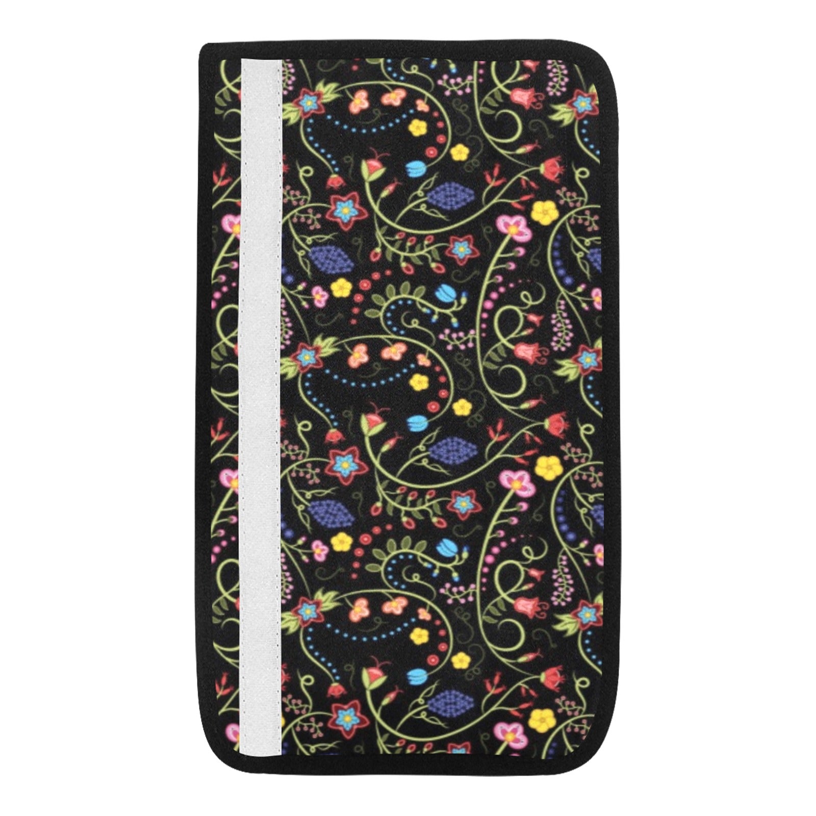 Fresh Fleur Midnight Car Seat Belt Cover 7''x12.6'' (Pack of 2)