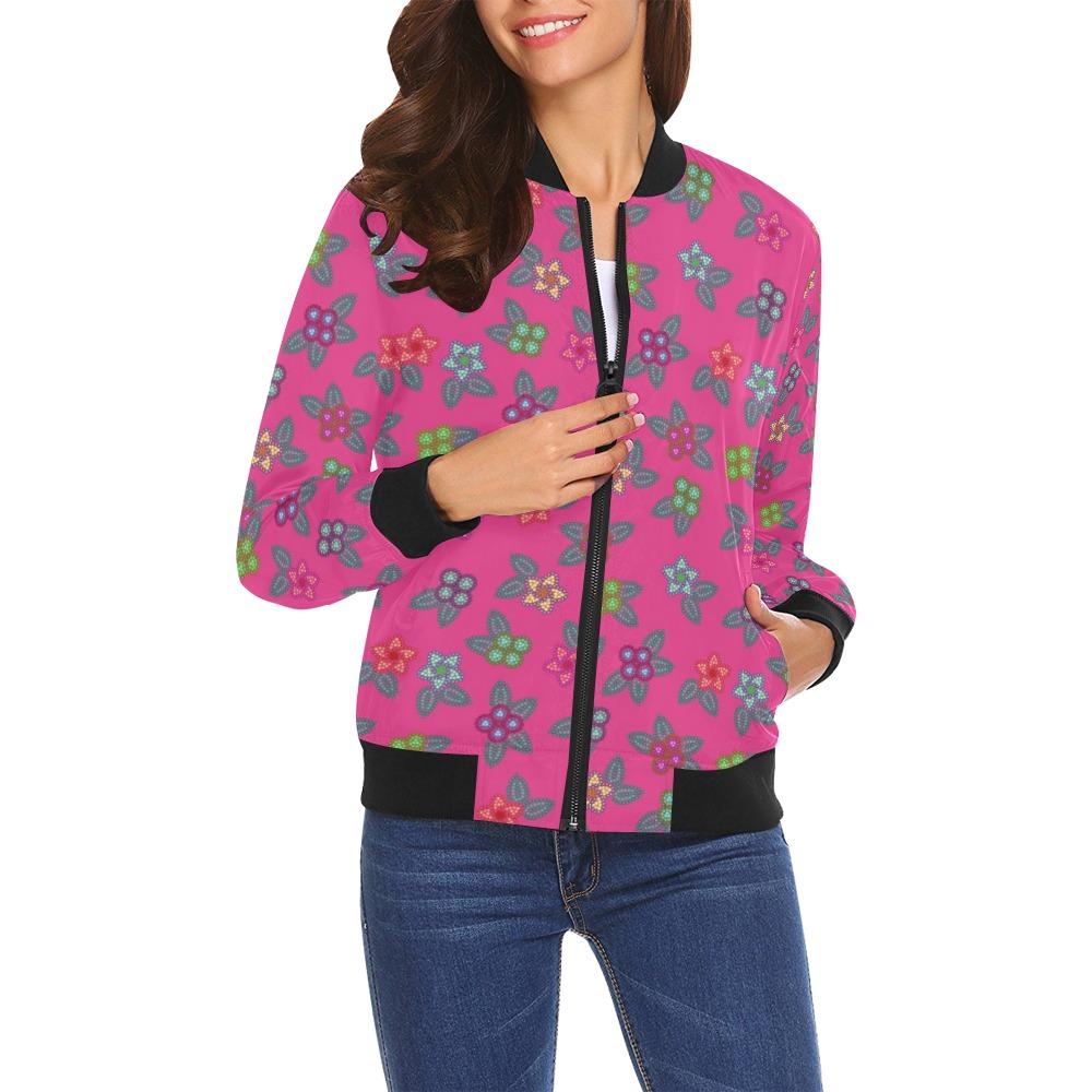 Berry Flowers All Over Print Bomber Jacket for Women (Model H19) All Over Print Bomber Jacket for Women (H19) e-joyer