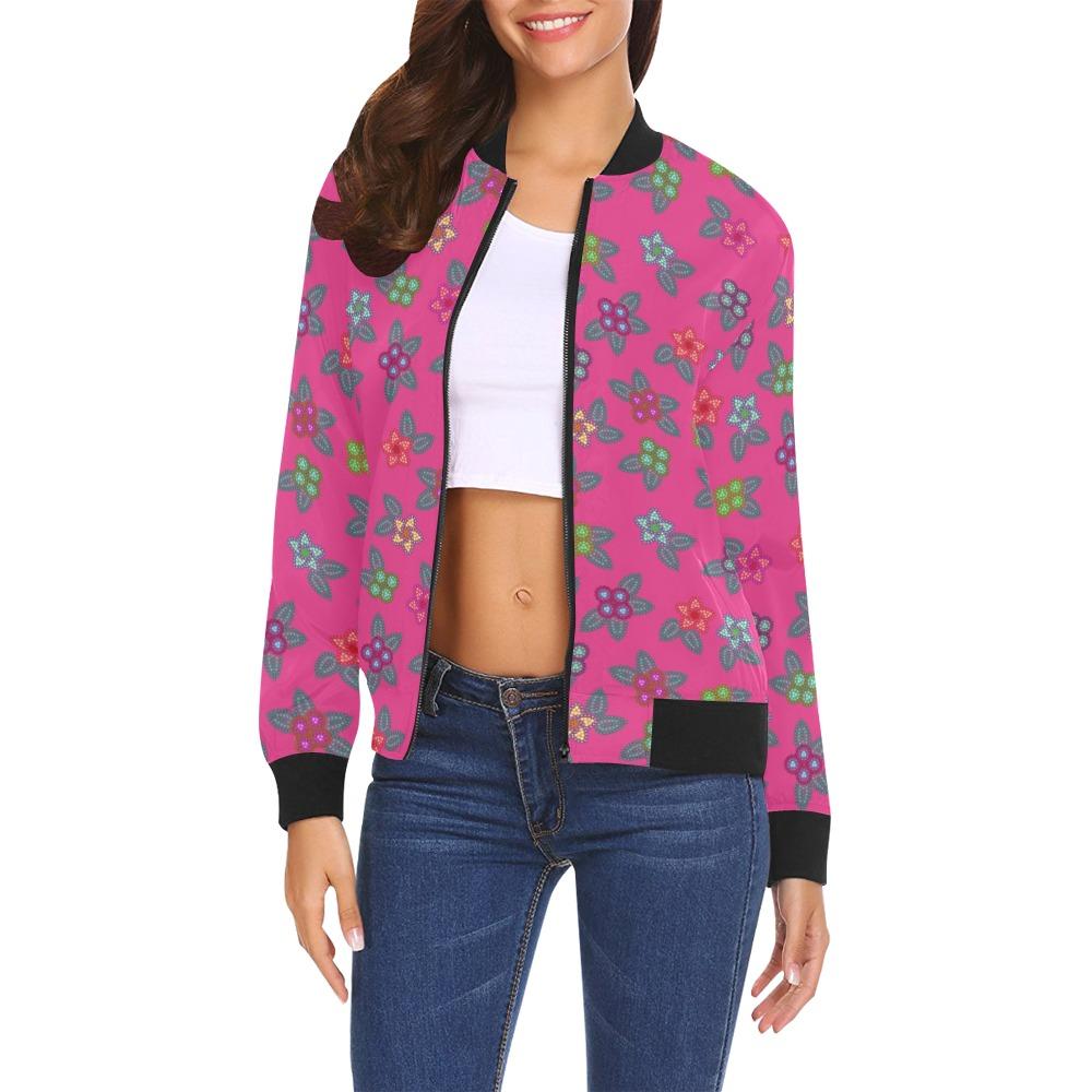 Berry Flowers All Over Print Bomber Jacket for Women (Model H19) All Over Print Bomber Jacket for Women (H19) e-joyer
