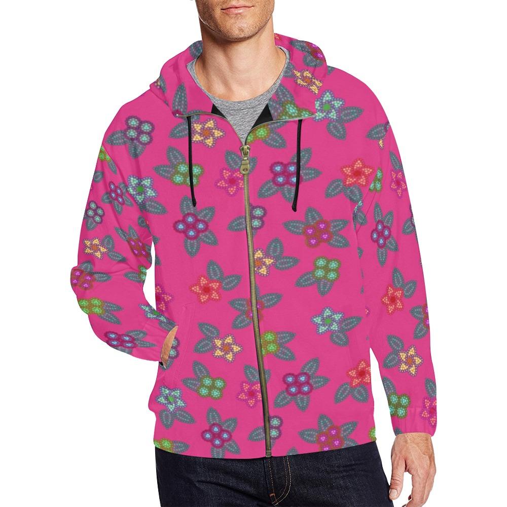 Berry Flowers All Over Print Full Zip Hoodie for Men (Model H14) All Over Print Full Zip Hoodie for Men (H14) e-joyer
