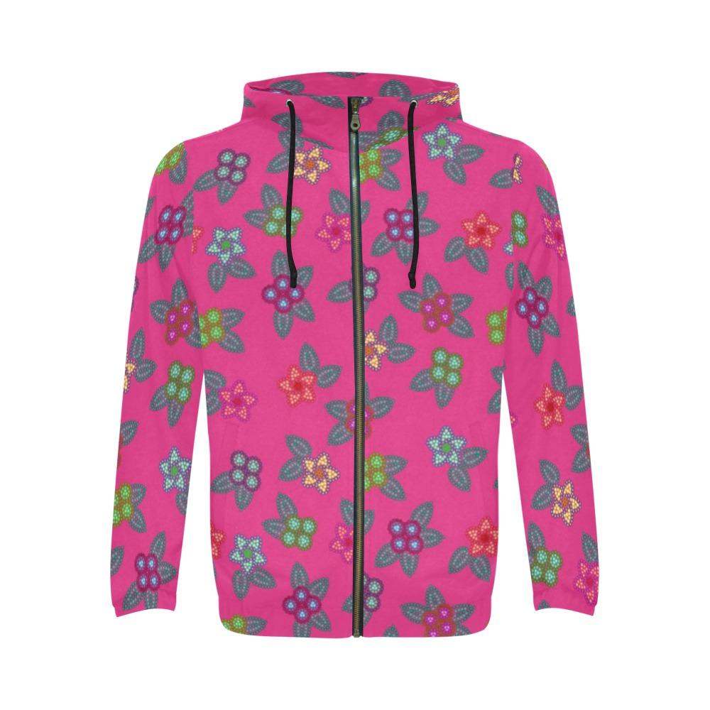 Berry Flowers All Over Print Full Zip Hoodie for Men (Model H14) All Over Print Full Zip Hoodie for Men (H14) e-joyer