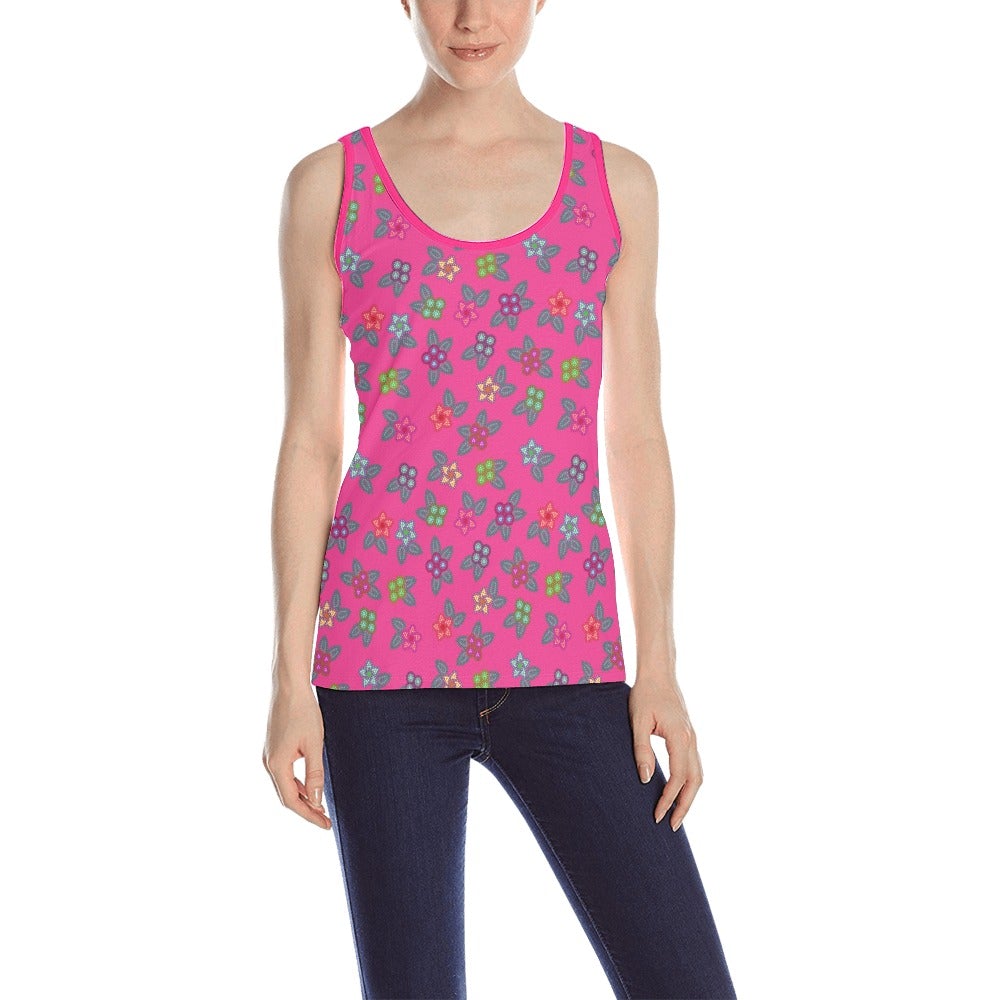 Berry Flowers All Over Print Tank Top for Women (Model T43) All Over Print Tank Top for Women (T43) e-joyer