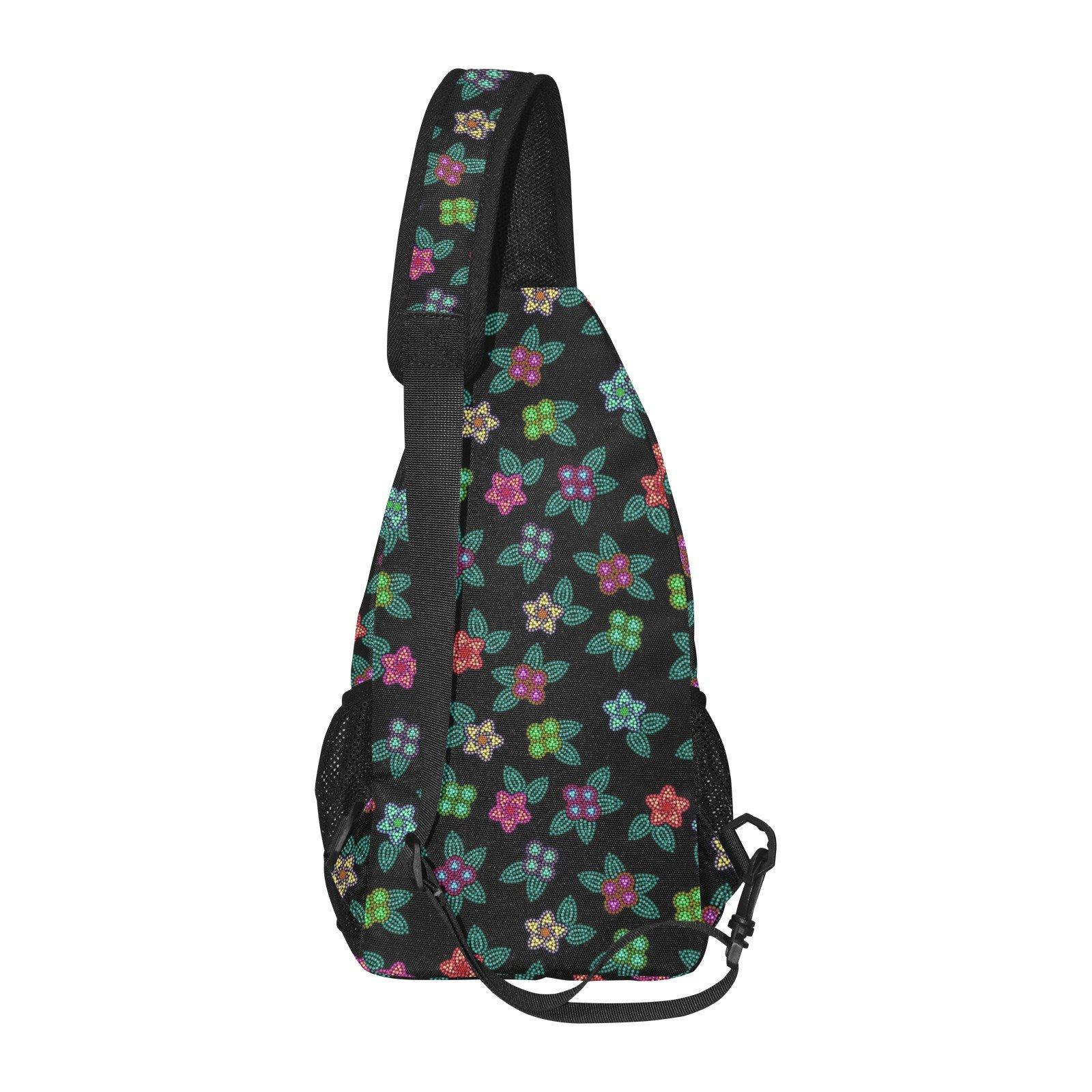 Berry Flowers Black All Over Print Chest Bag (Model 1719) All Over Print Chest Bag (1719) e-joyer