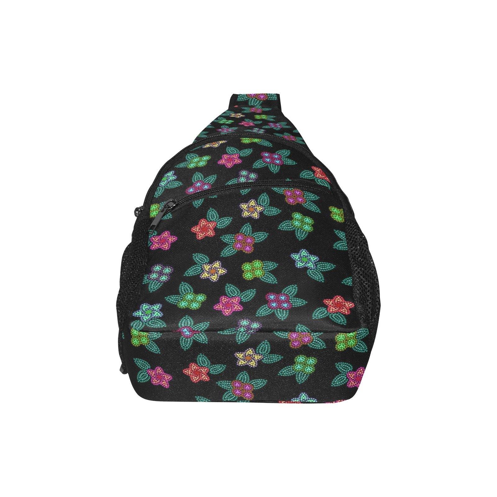 Berry Flowers Black All Over Print Chest Bag (Model 1719) All Over Print Chest Bag (1719) e-joyer