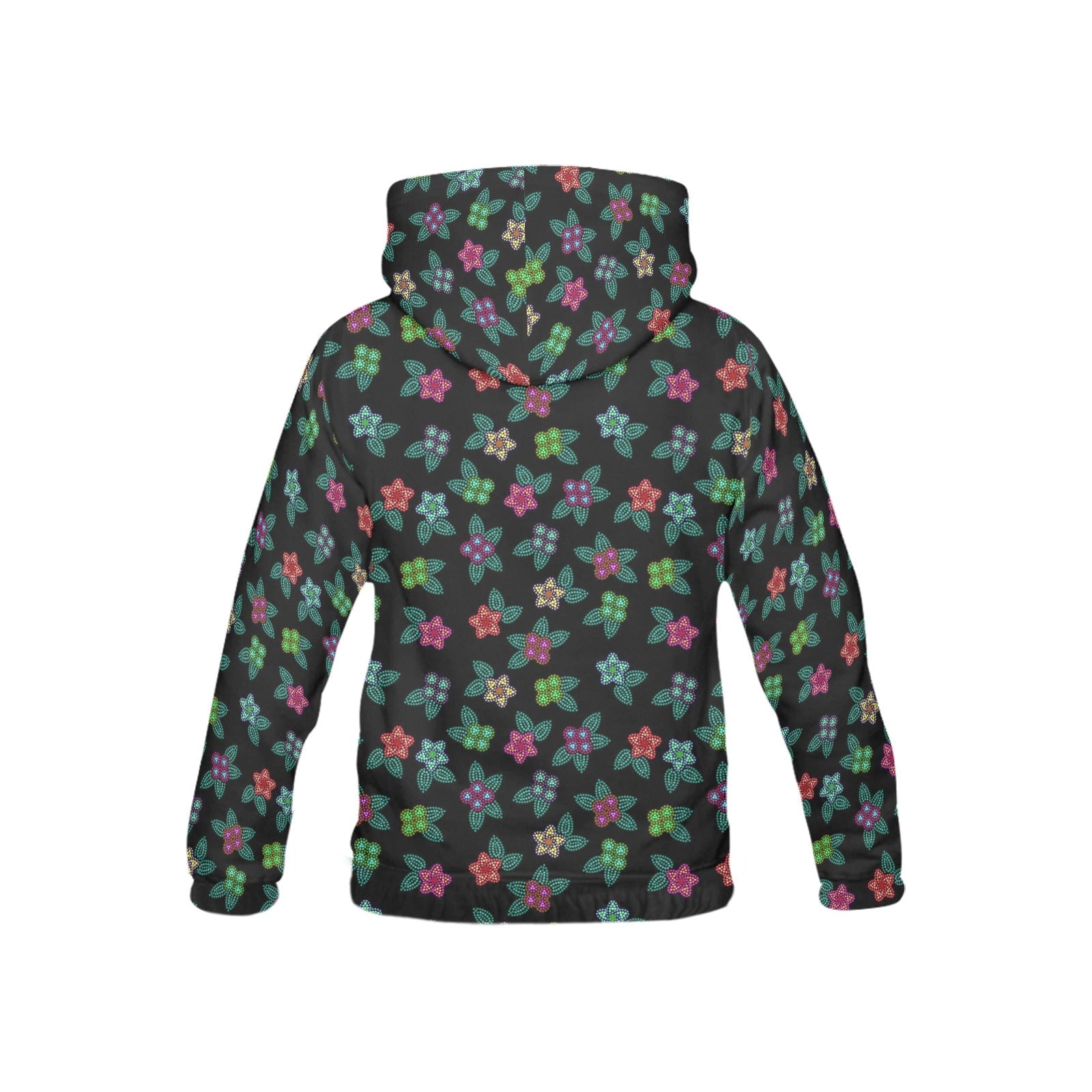 Berry Flowers Black All Over Print Hoodie for Kid (USA Size) (Model H13) All Over Print Hoodie for Kid (H13) e-joyer