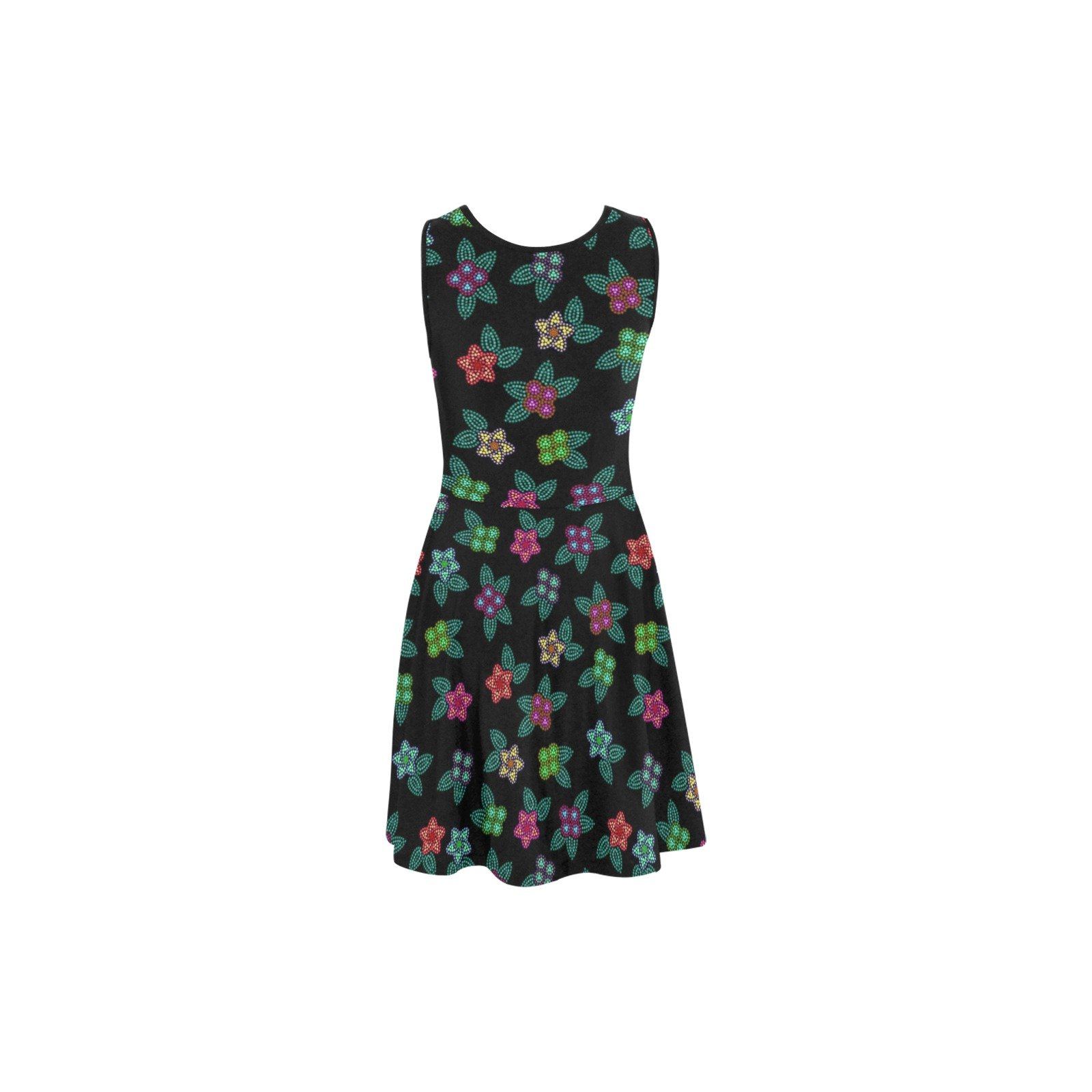 Berry Flowers Black Atalanta Sundress (Model D04) Atalanta Sundress (D04) e-joyer