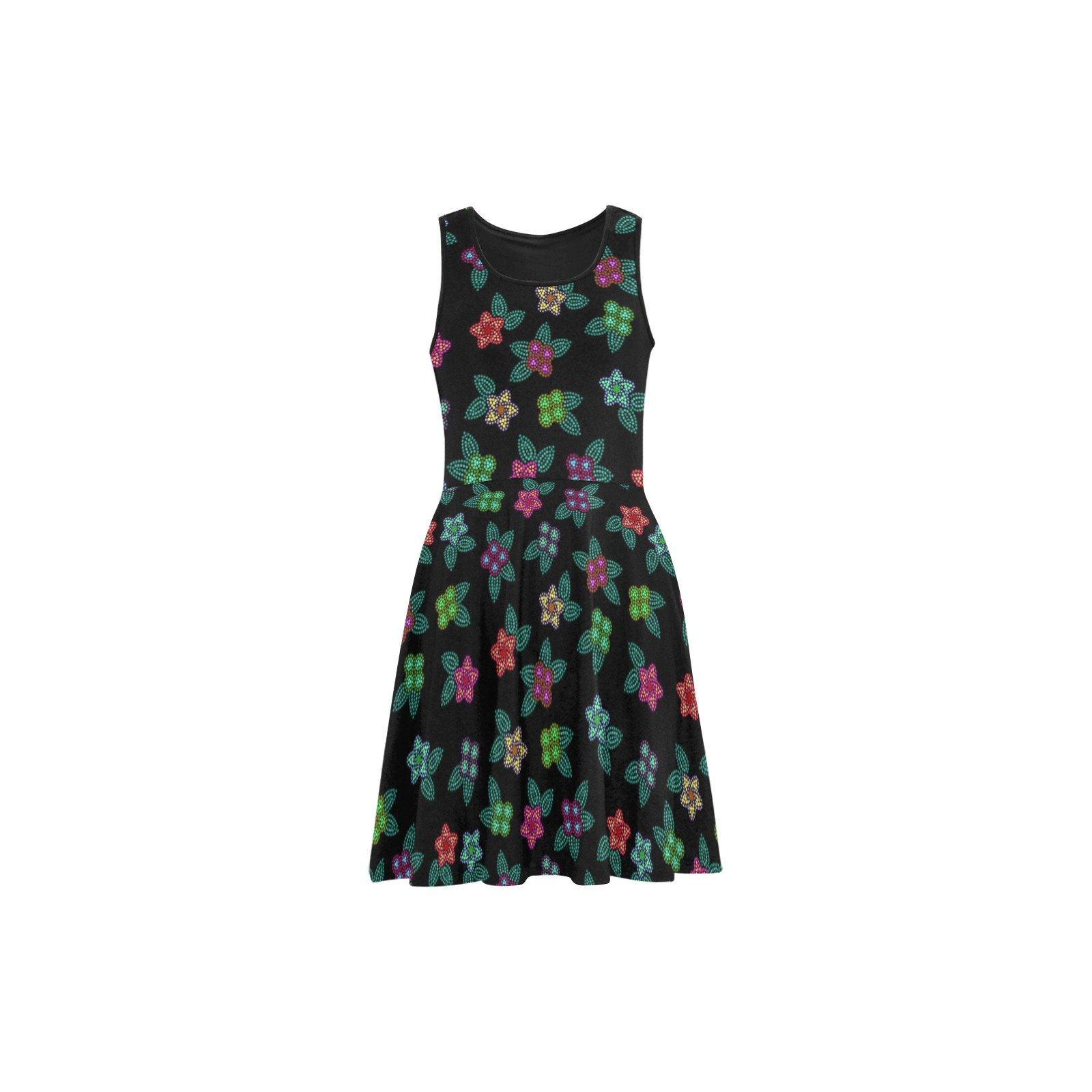 Berry Flowers Black Atalanta Sundress (Model D04) Atalanta Sundress (D04) e-joyer
