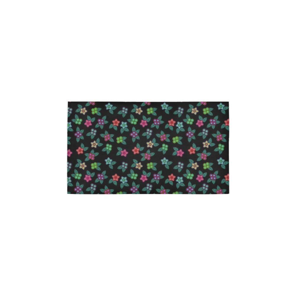Berry Flowers Black Bath Rug 16''x 28'' Bath Rug 16''x 28'' e-joyer